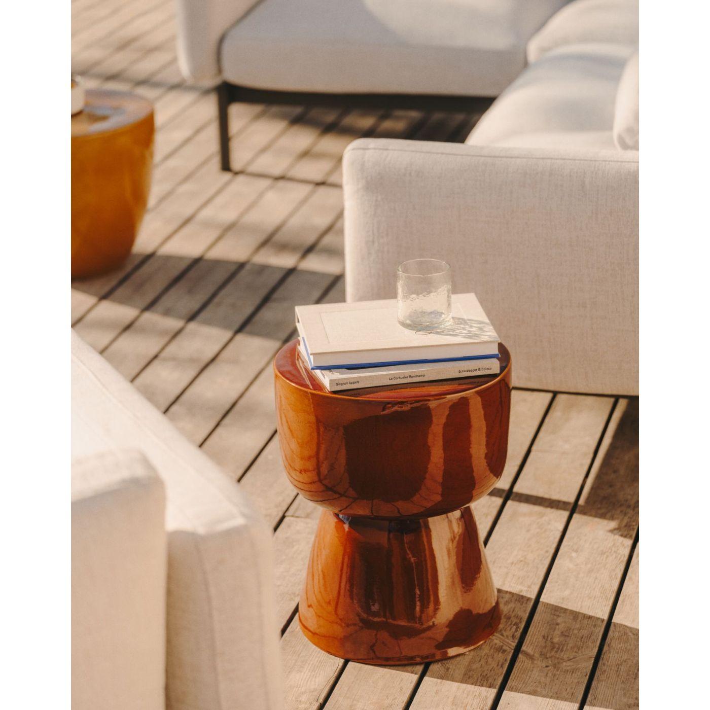 Beistelltisch Mesquida Outdoor Keramik Terrakotta Glasurfinish 35x35