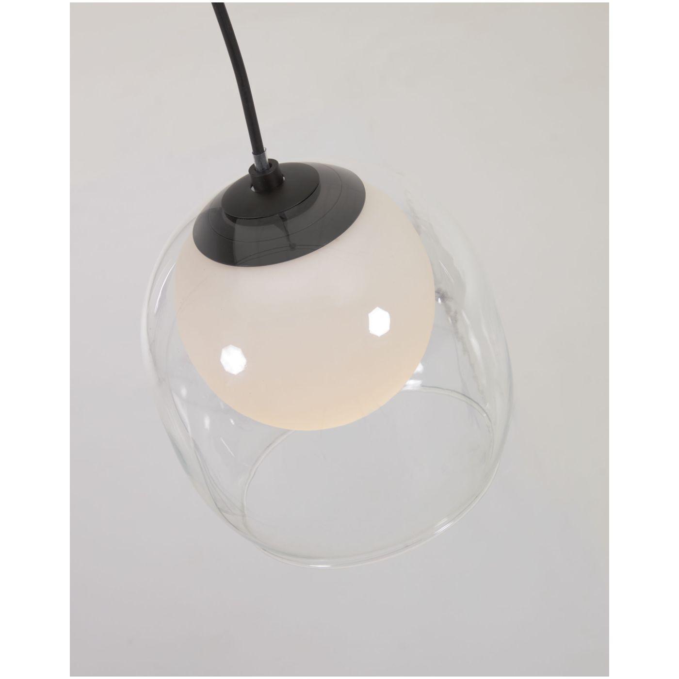 Belkis Deckenlampe aus Glas und Metall mit schwarzem Finish