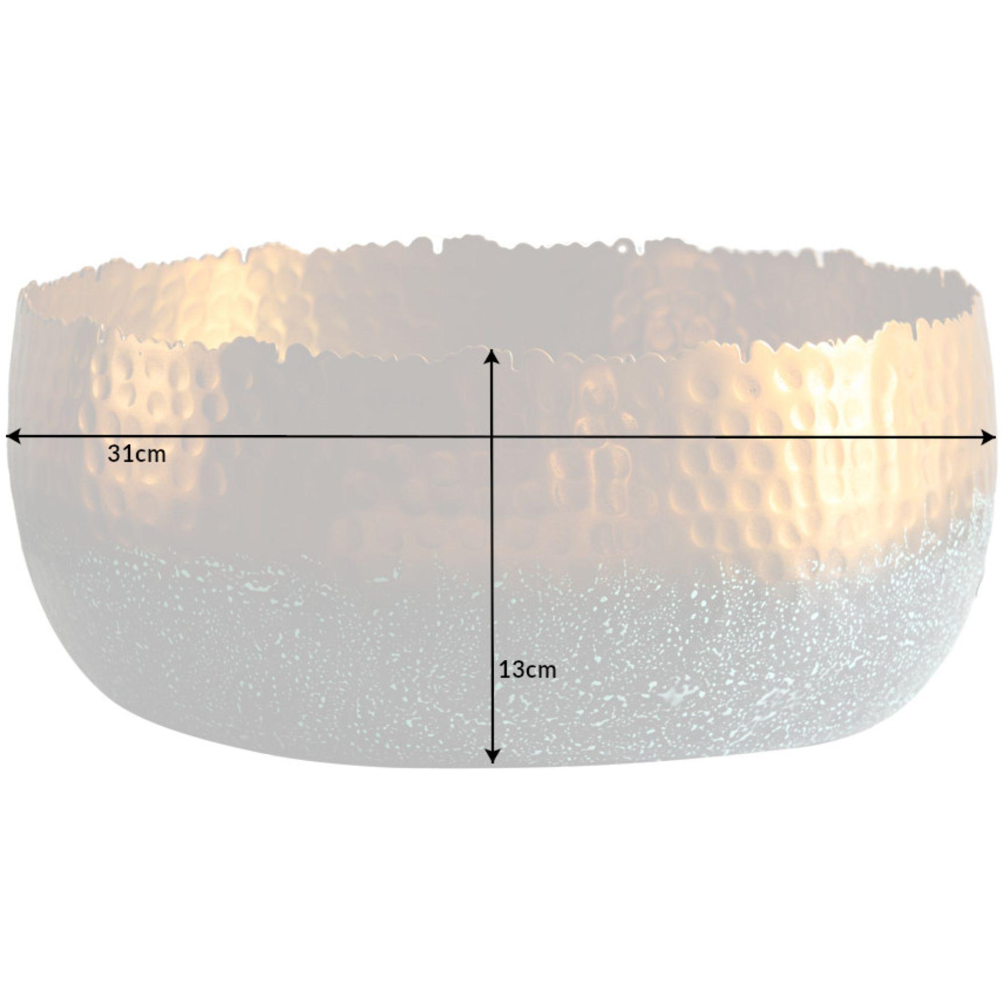 Deko Schale mittel Bazzar Hammerschlag gold 31x31