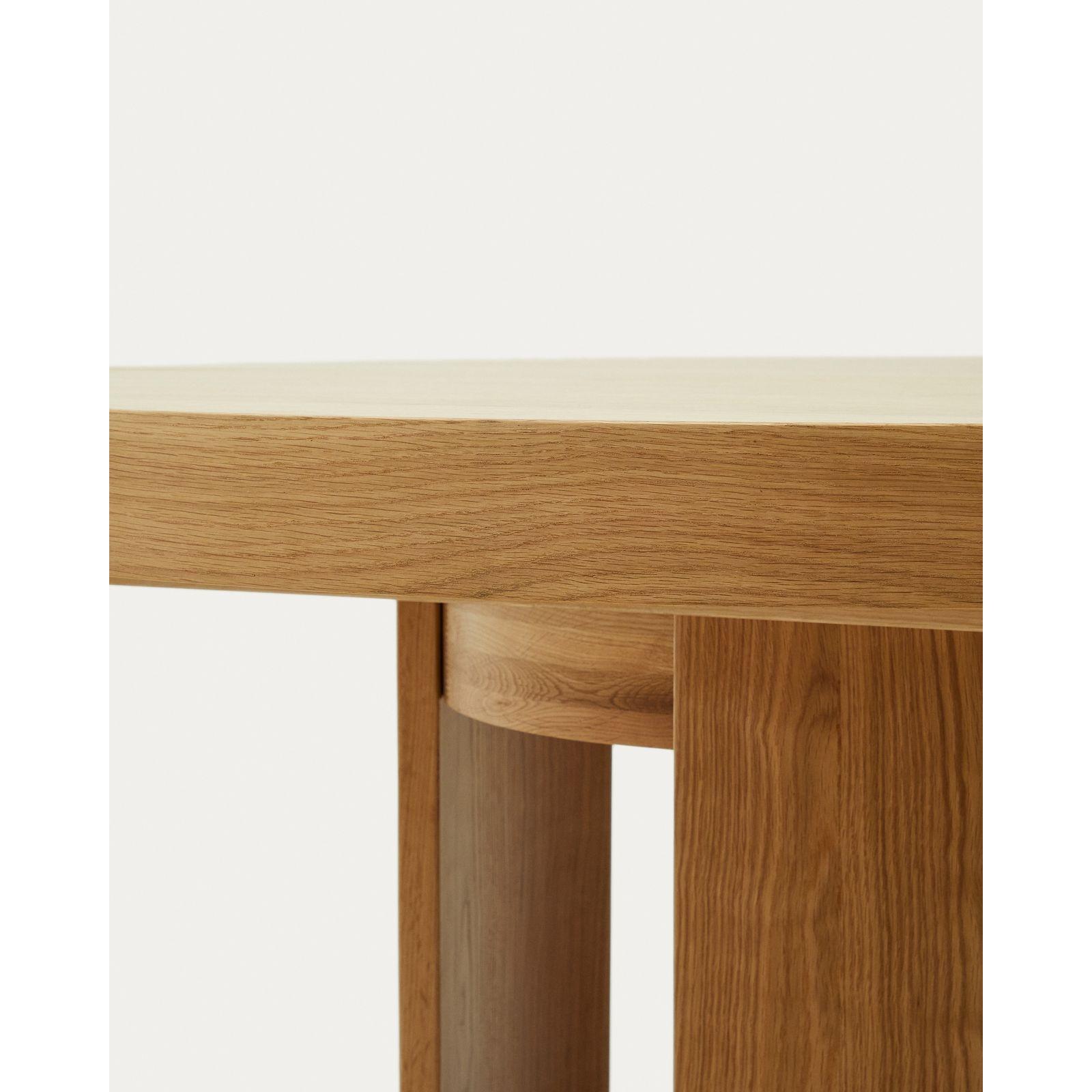 Esstisch Ausziehtisch rund Artis Massivholz und Eichenfurnier 100% FSC - Grösse: 120x120-170x80