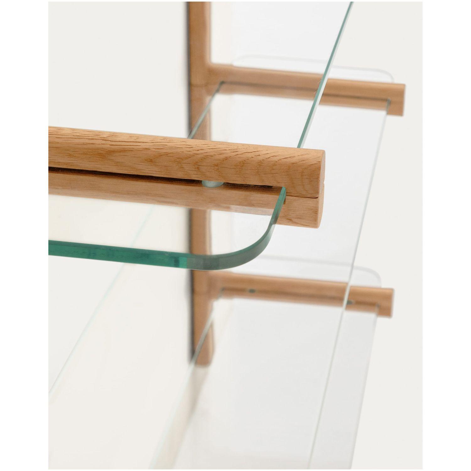 Wandregal 110 Modular Sitra Eichenholz massiv natur Glas 6er