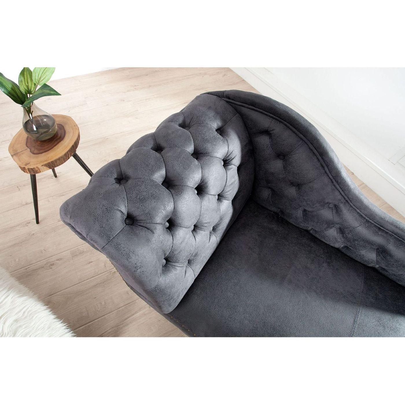 Chesterfield Recamiere Vintage Grau