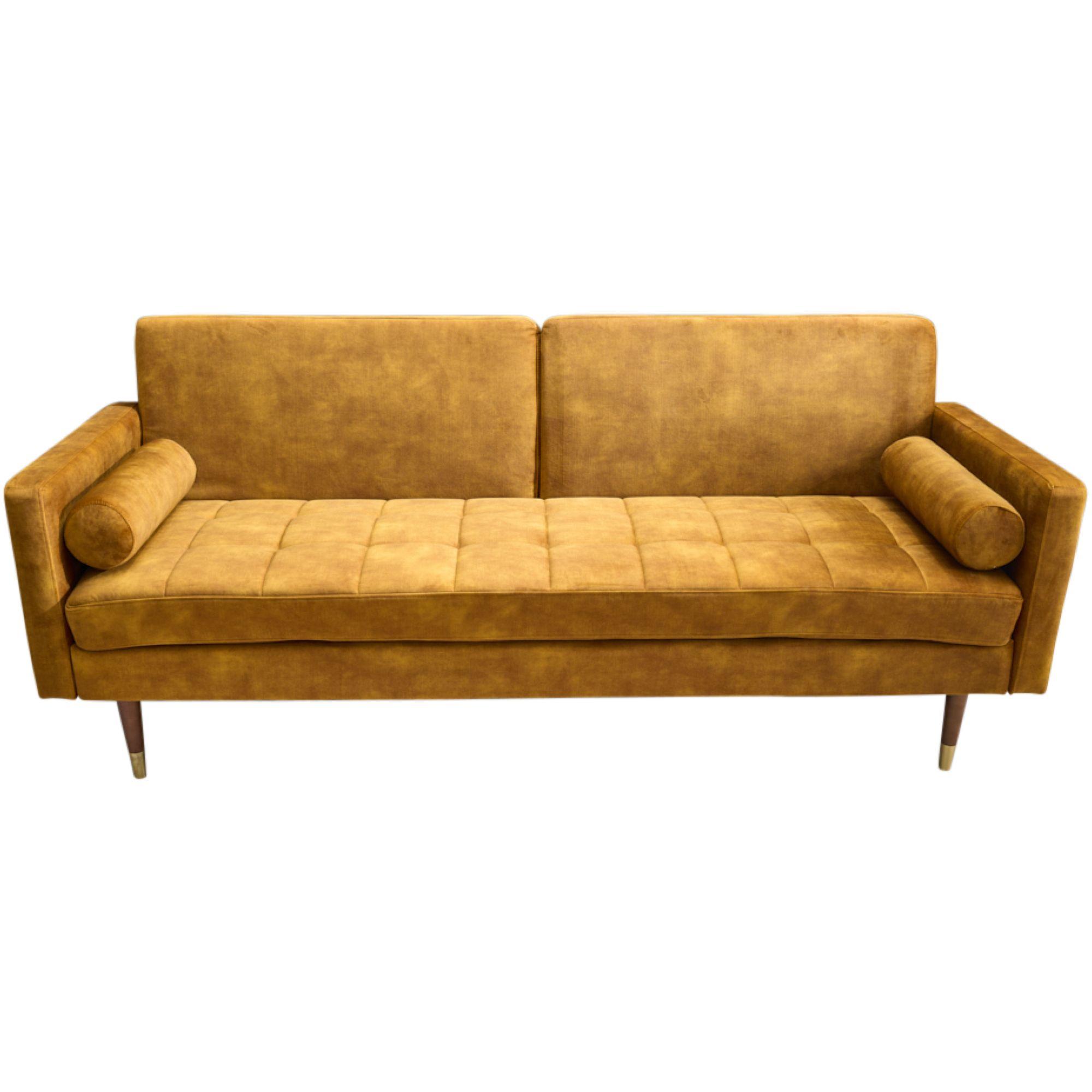 Bettsofa Cona Velours senfgelb 195
