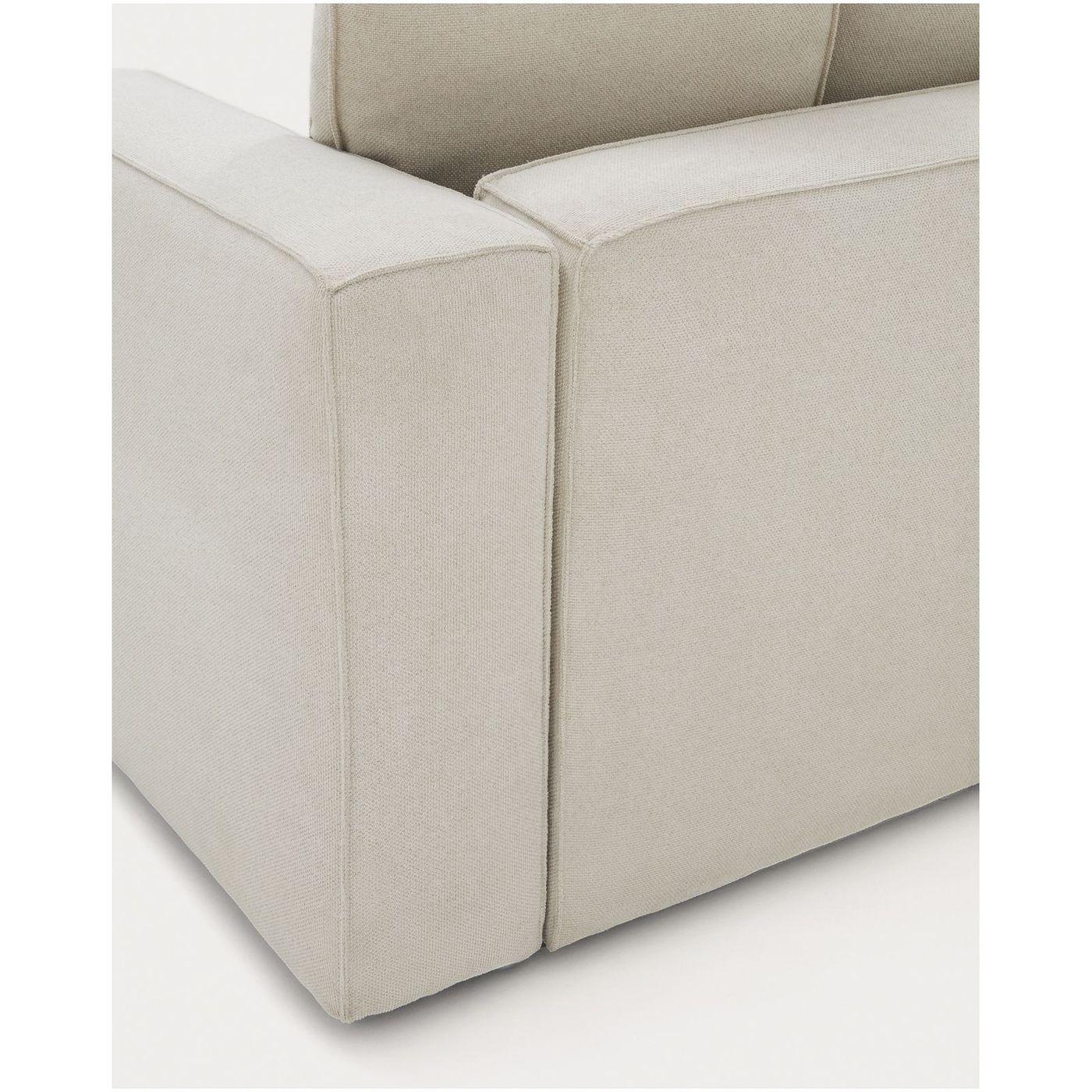 3-Sitzer Ecksofa Bettsofa Marela mit Chaiselongue links in beiger Chenille 276 cm FSC Mix Credit