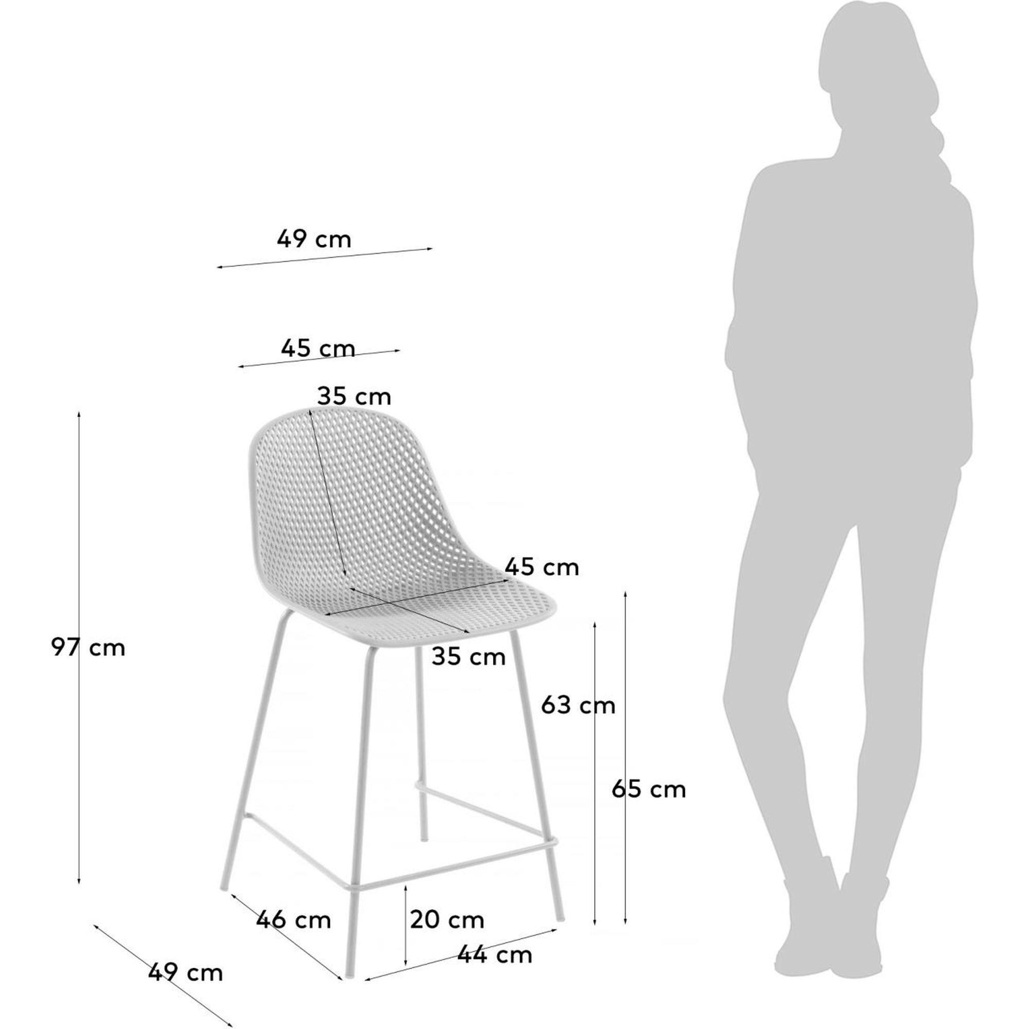 Barhocker Outdoor Garten Quinby Quinby weiss Sitzhöhe 65