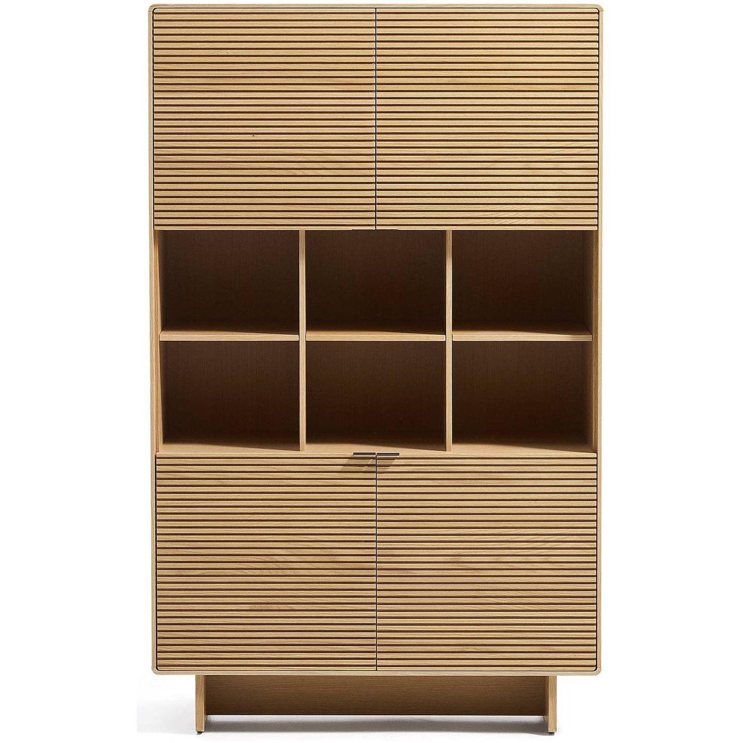 Highboard Norlen mit 4 Türen in Eichenfurnier mit naturfarbenem Finish FSC Mix Credit 100x163