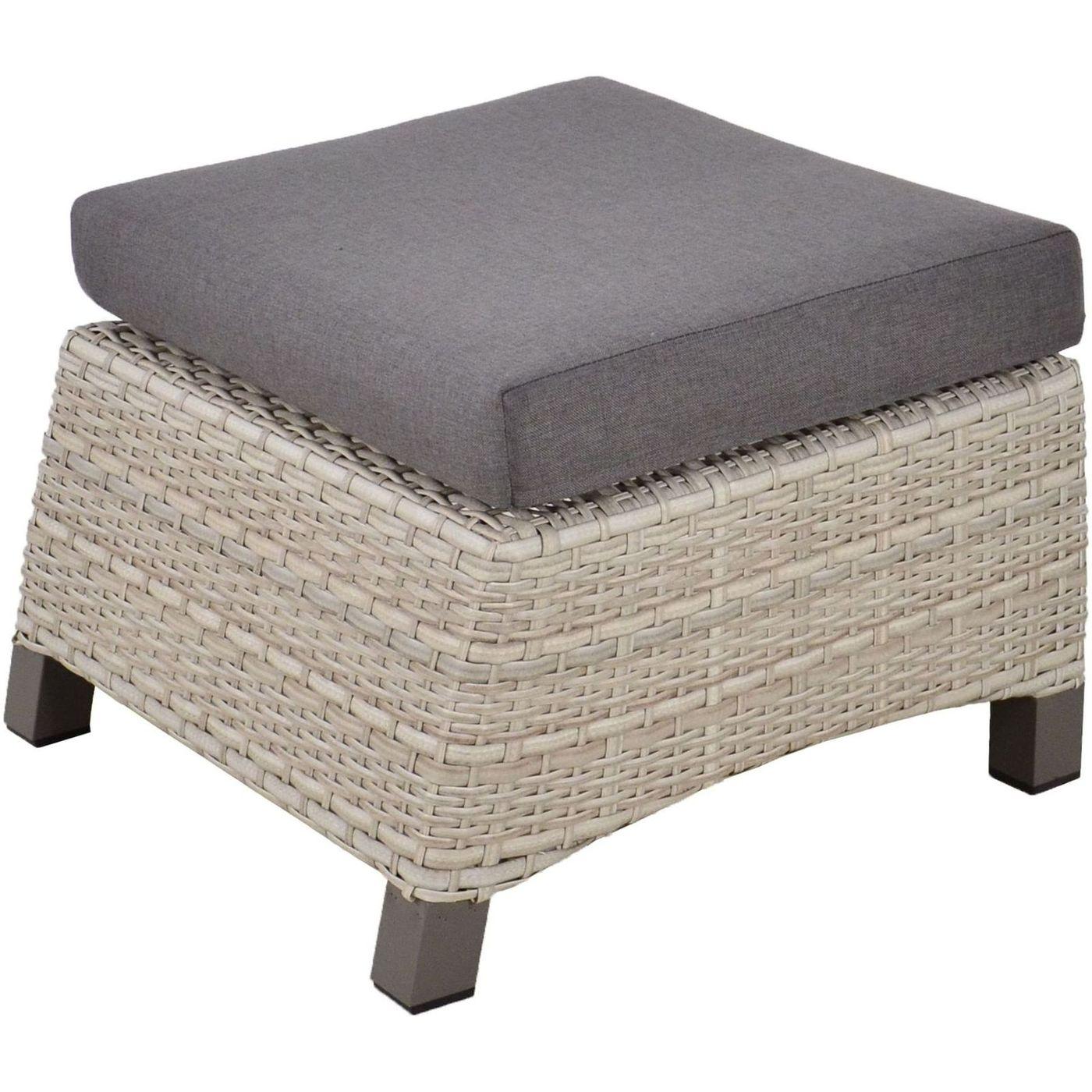 Poly Rattan Gartenlounge Hocker Parma taupe