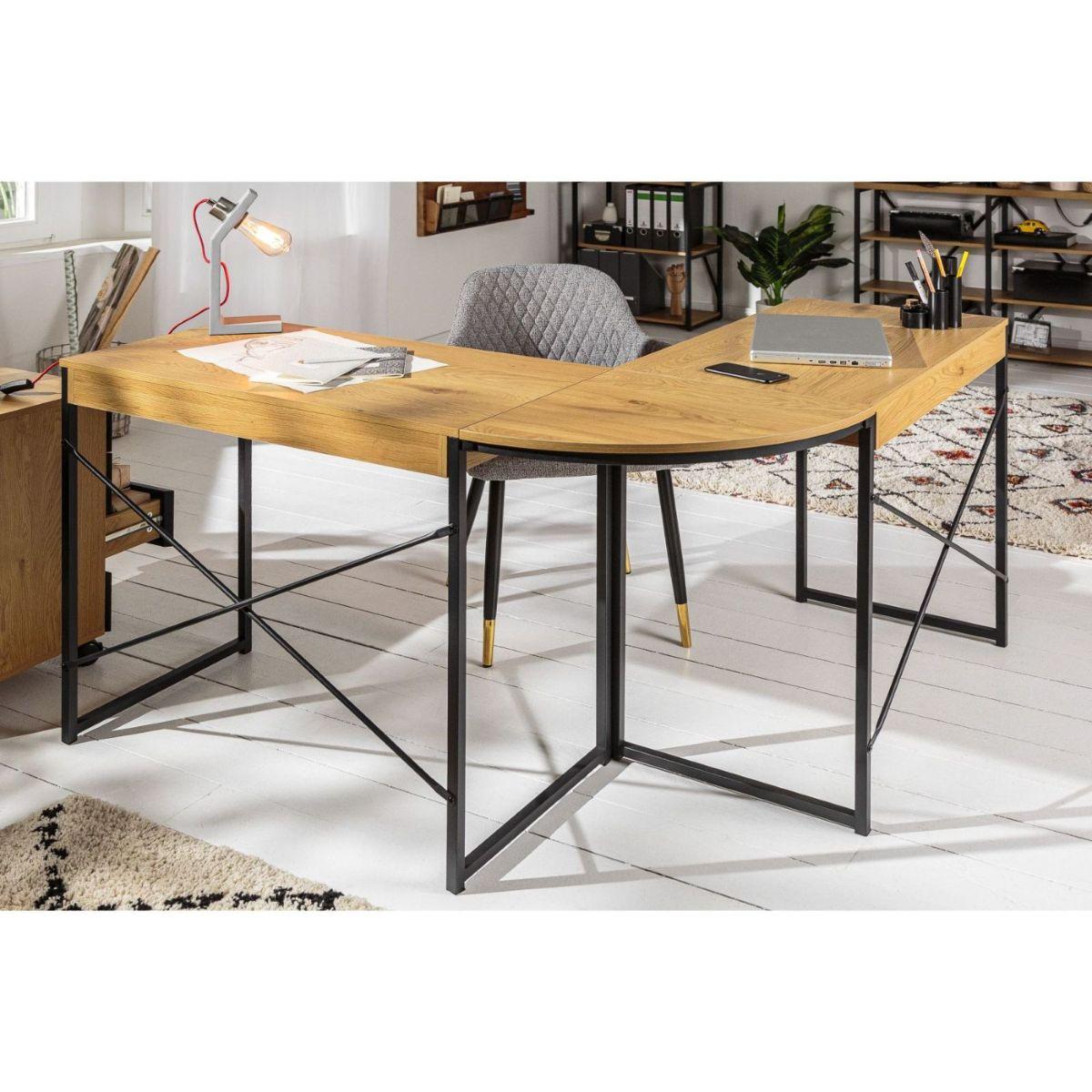 Eck-Schreibtisch Basic Eiche-Optik