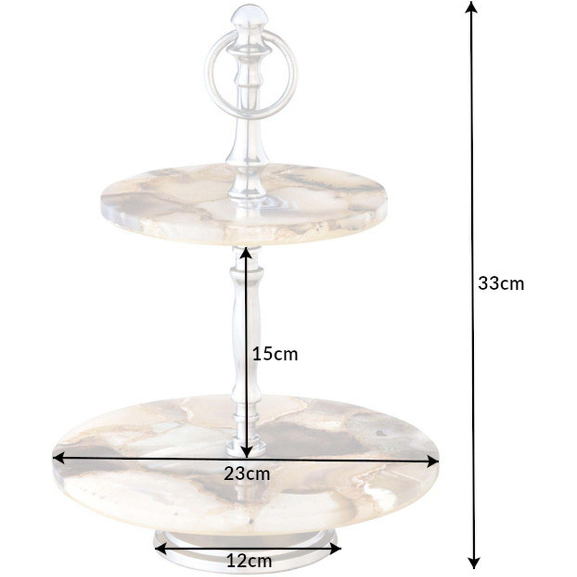 Etagere Achatstein silber 40cm
