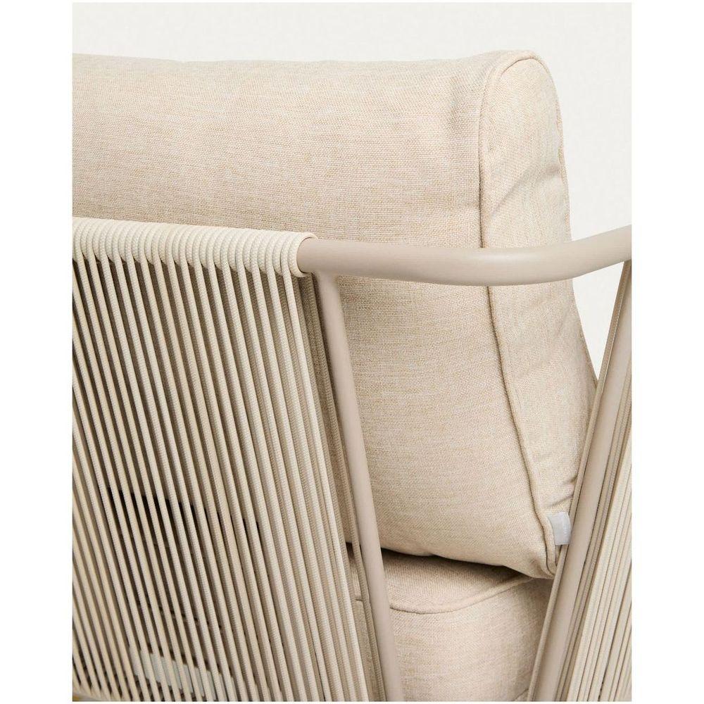 Gartensofa 2-Sitzer-Outdoor Zivia Seil ecru verzinkter Stahl taupe 178