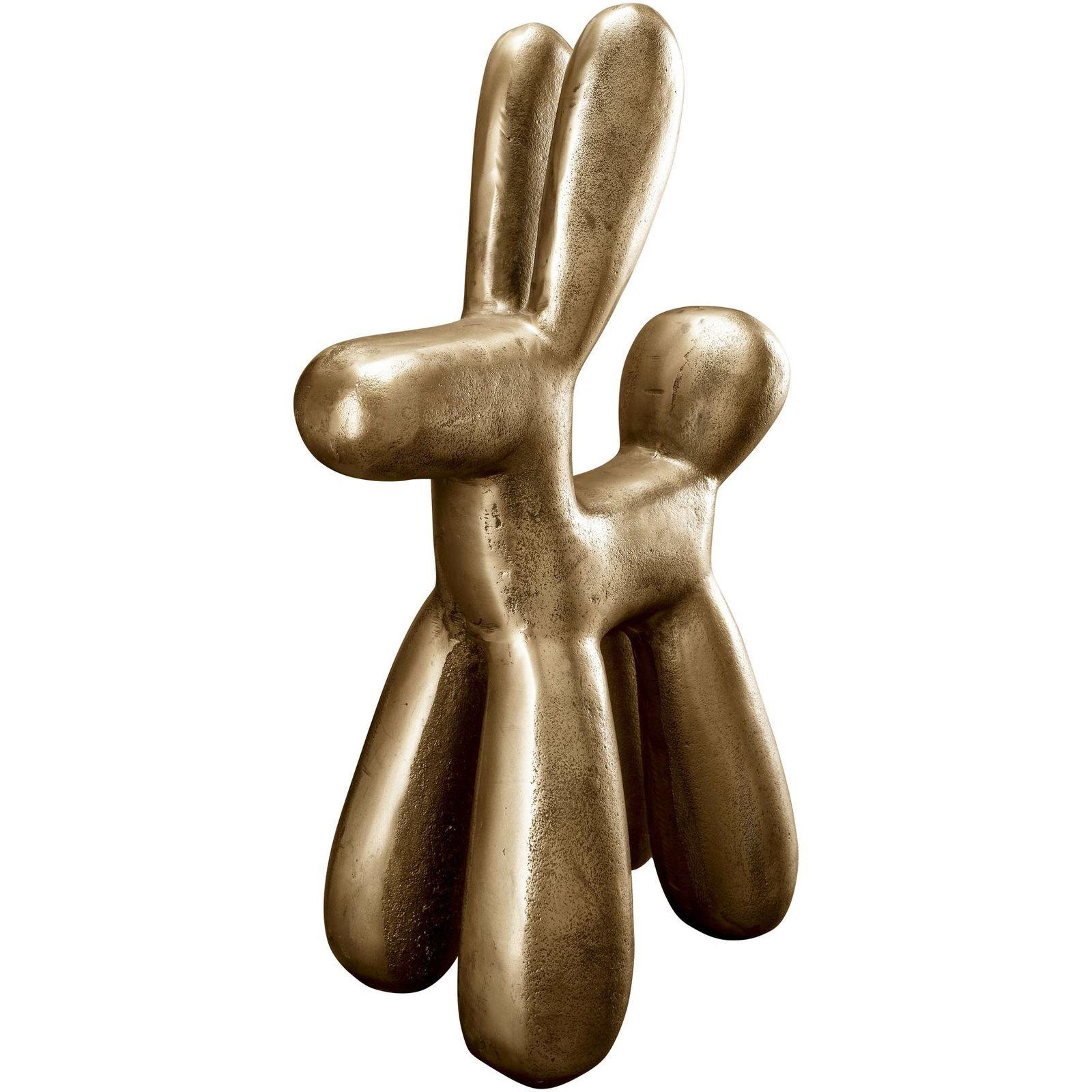 Deko Objekt Aluminum Hund Bubble Big antik-gold