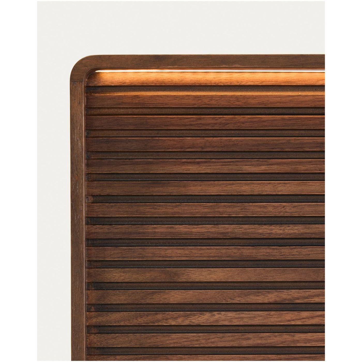 Bettkopfteil Norlen aus Nussbaumfurnier mit dunklem Finish für Betten 180 x 200 cm FSC 100