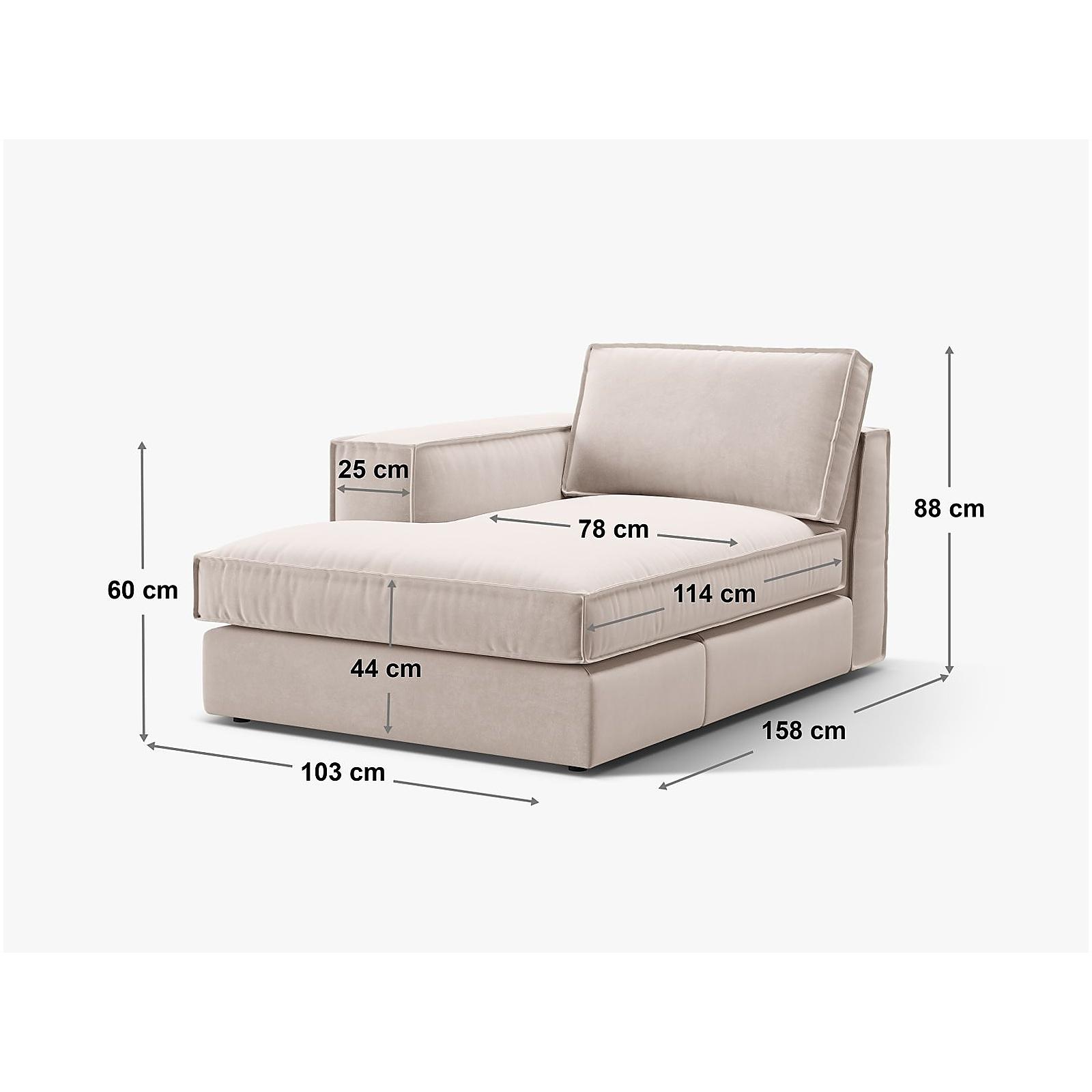 Chaise Longue Pola - Ausrichtung: links - Bezug: Velvet (Salvador), Beige
