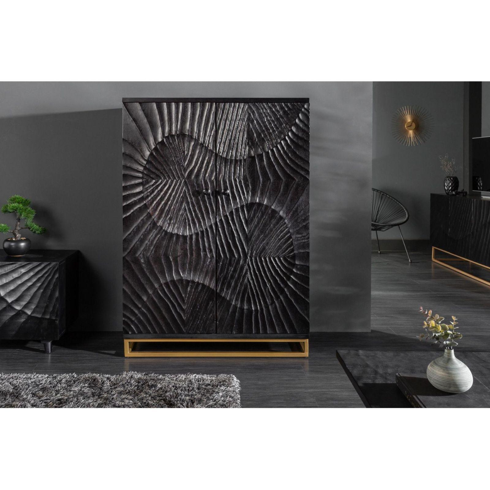 Barschrank Vintage Baraya 141cm schwarz Mango