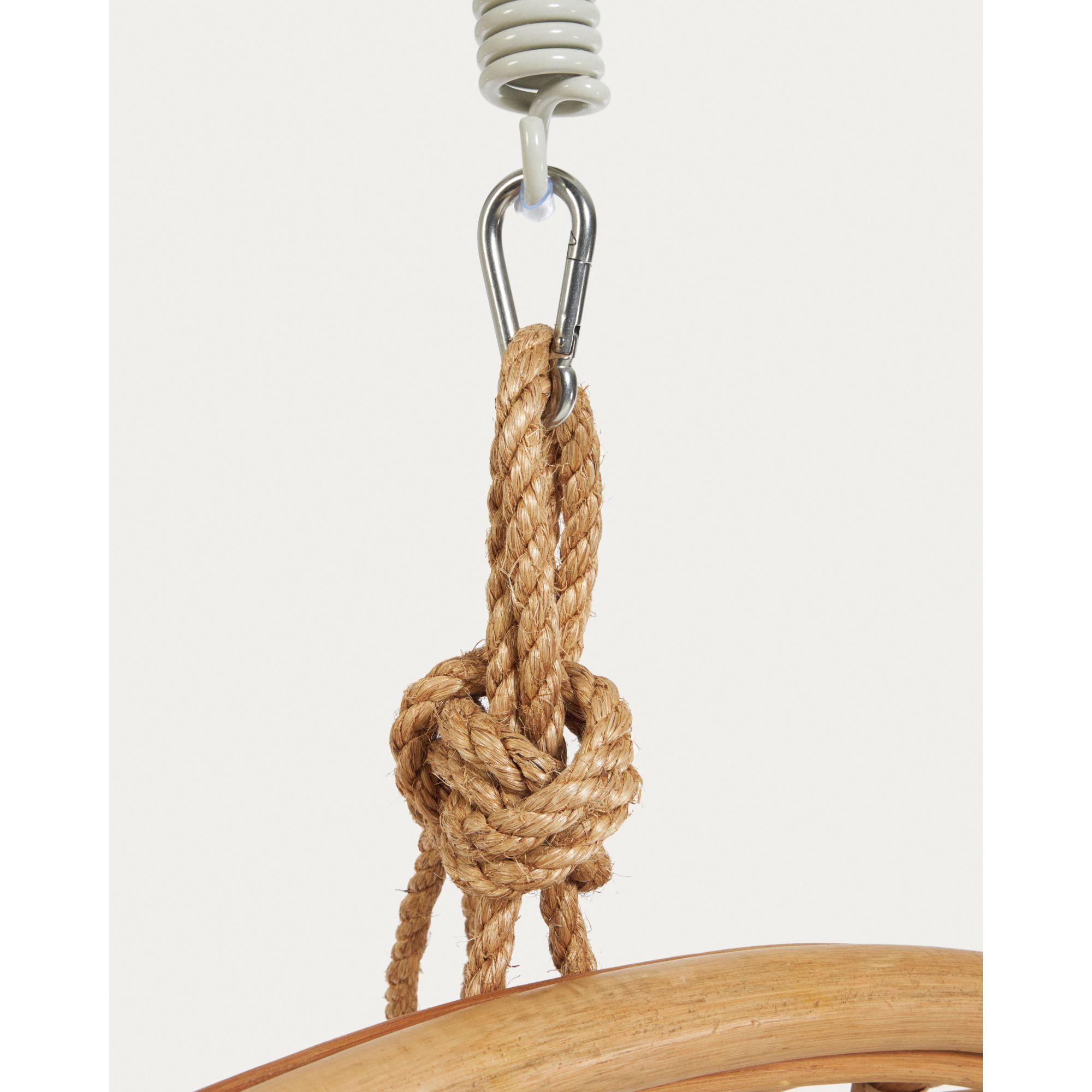 Hängesessel Natur Rattan Bali Fuss hellgrau