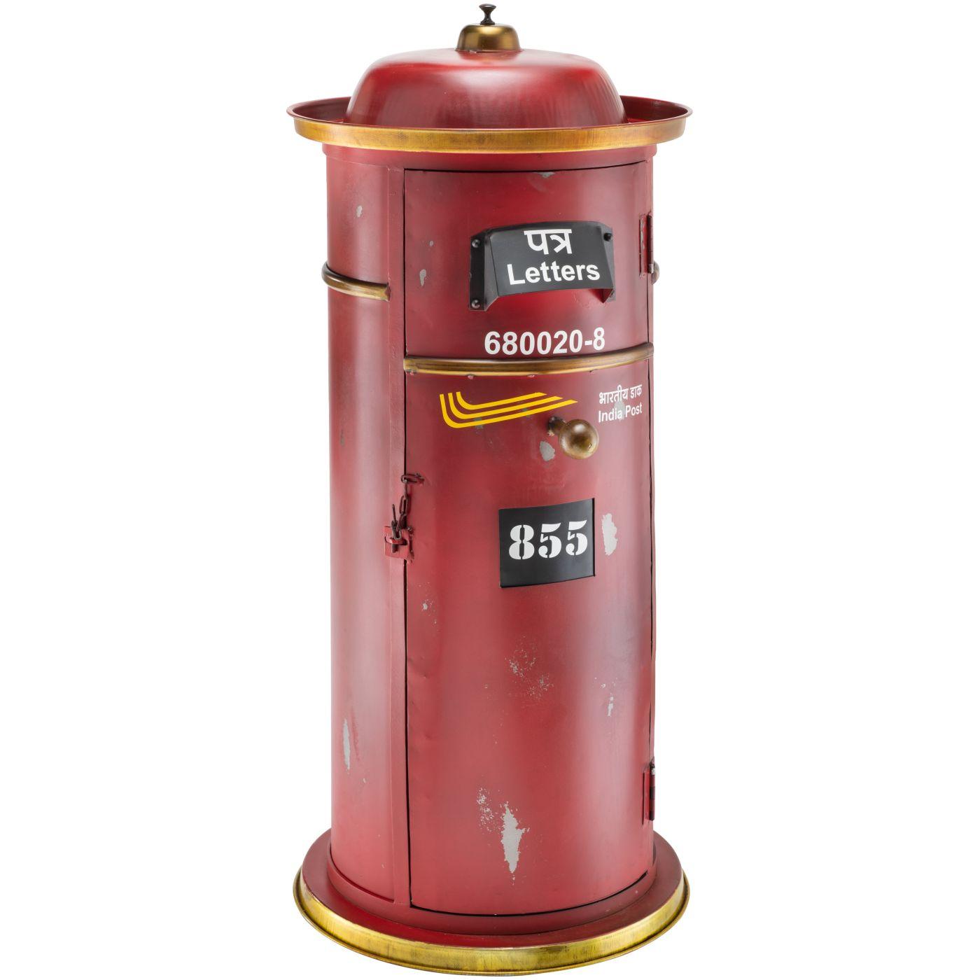 Barschrank Weinregal Postbox Metall rot Unikat