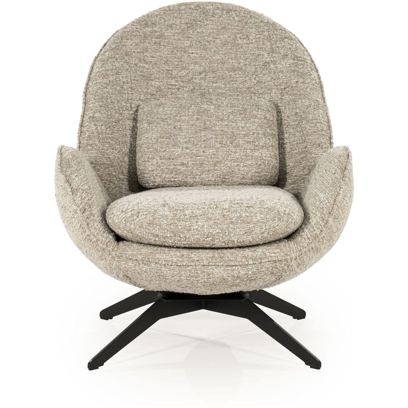 Relaxsessel drehbar mit Hocker Zora Stoff taupe