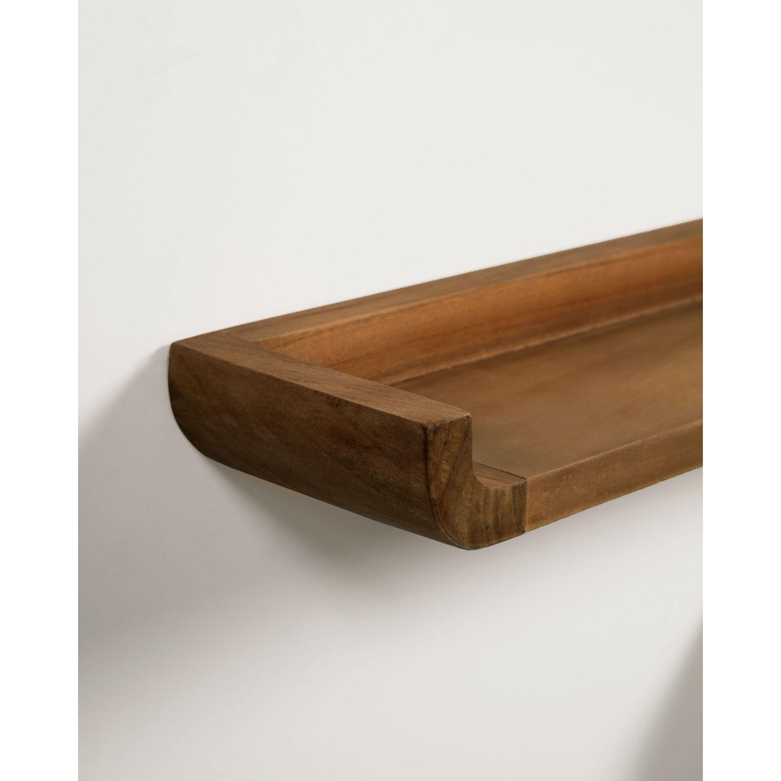 Shamel Set aus 2 Regalen aus massivem Teakholz mit Nussholzfinish 50 x 5 cm