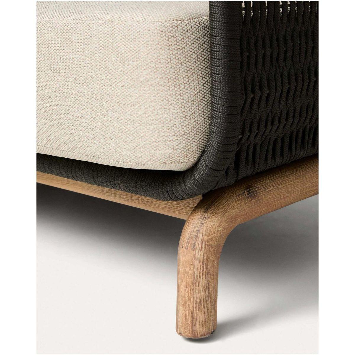 Gartensofa 3-Sitzer Alipa Akazienholz massiv Seil dunkelgrau 235