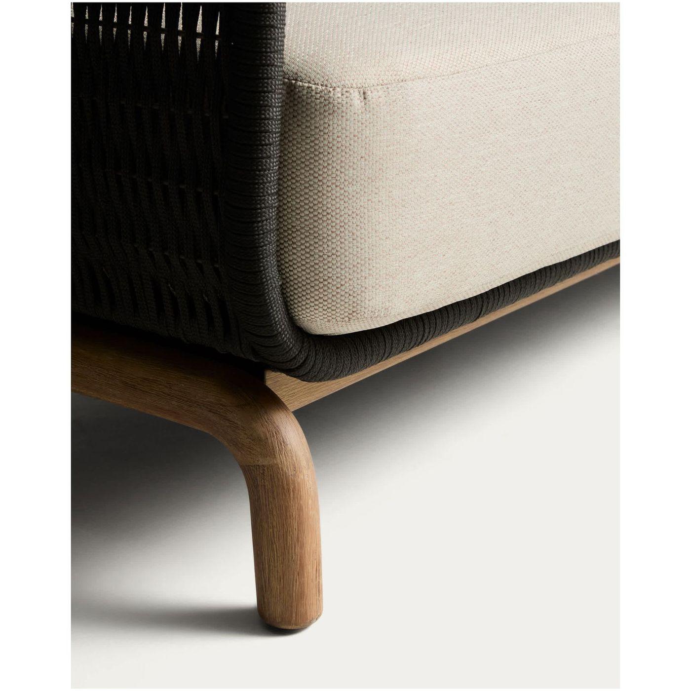 Gartensofa 3-Sitzer Alipa Akazienholz massiv Seil dunkelgrau 235