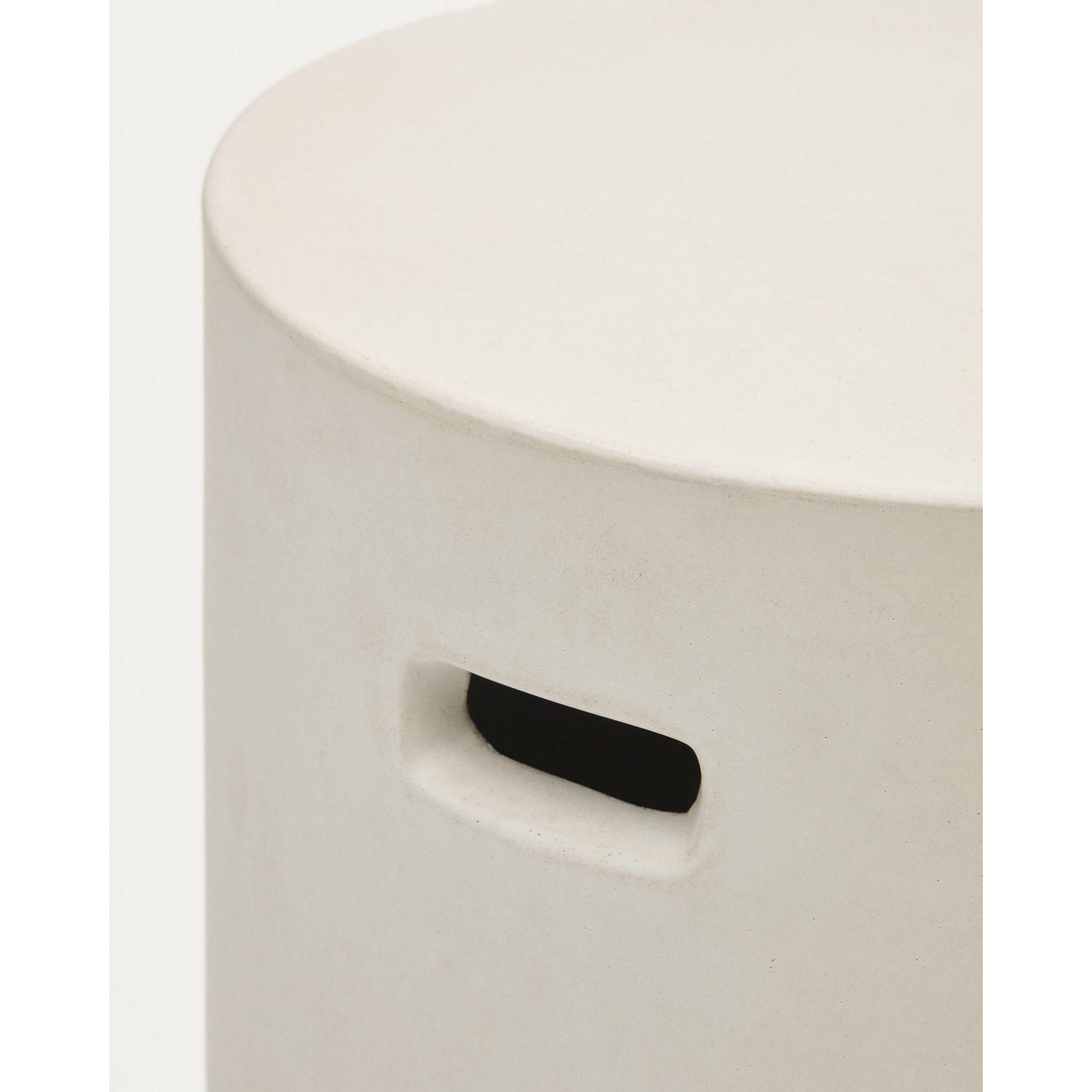 Hocker rund Aiguablava Zement weiss matt 37x37