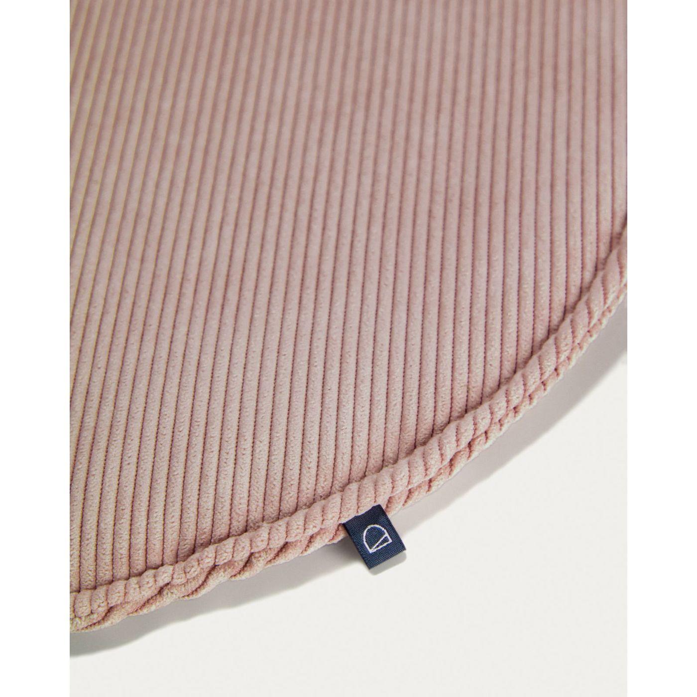 Stuhlkissen Sitzkissen rund Sora Cord Stoff rosa 35x35