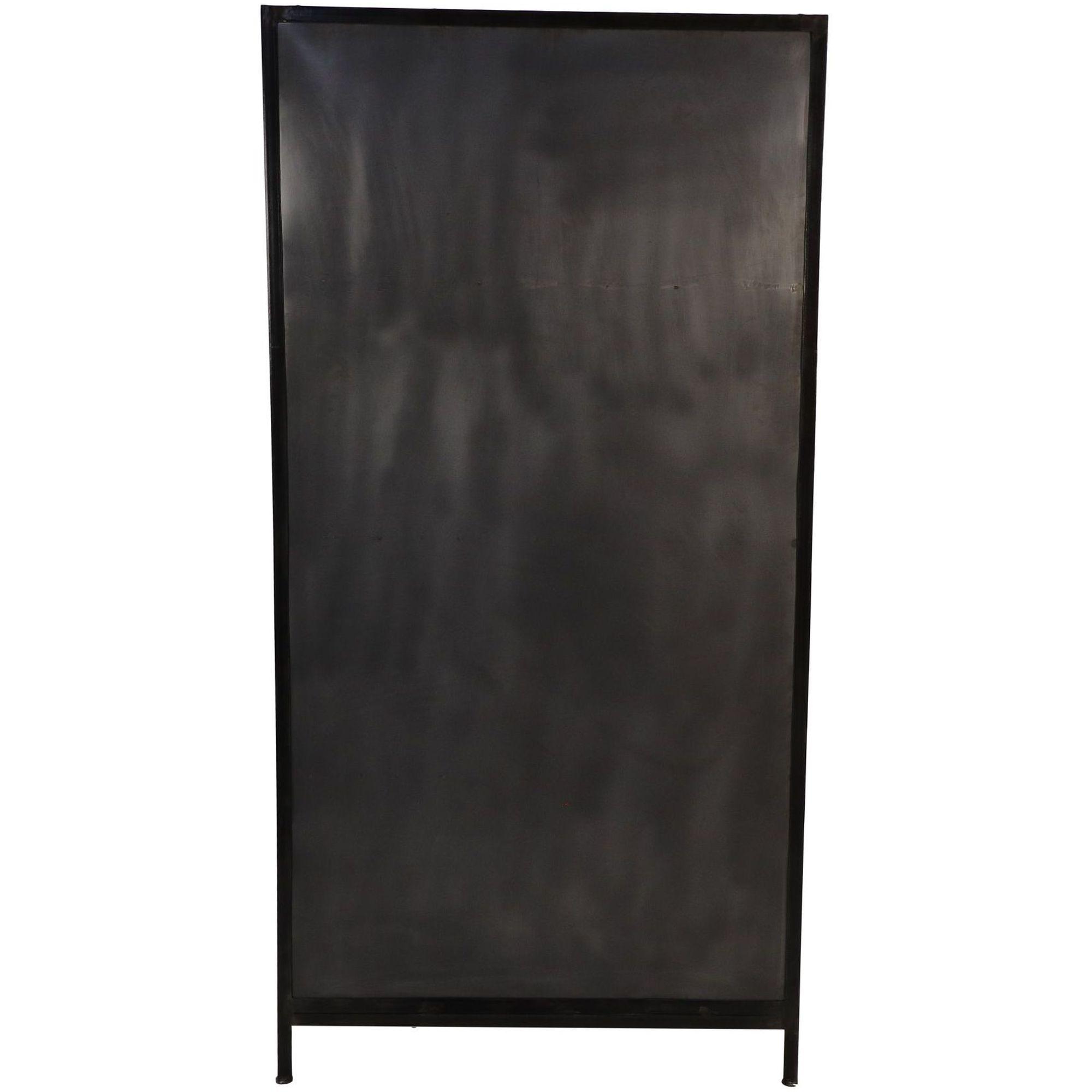 Standvitrine Metall Glas Industrial Loft vintage grau 90x180