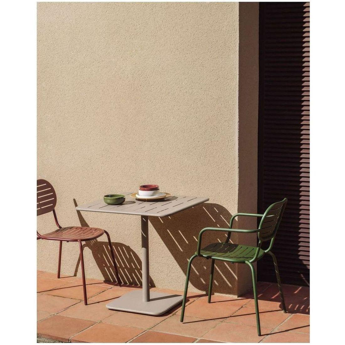 Gartentisch Bistro quadratisch Brai verzinkter Stahl taupe 70x70
