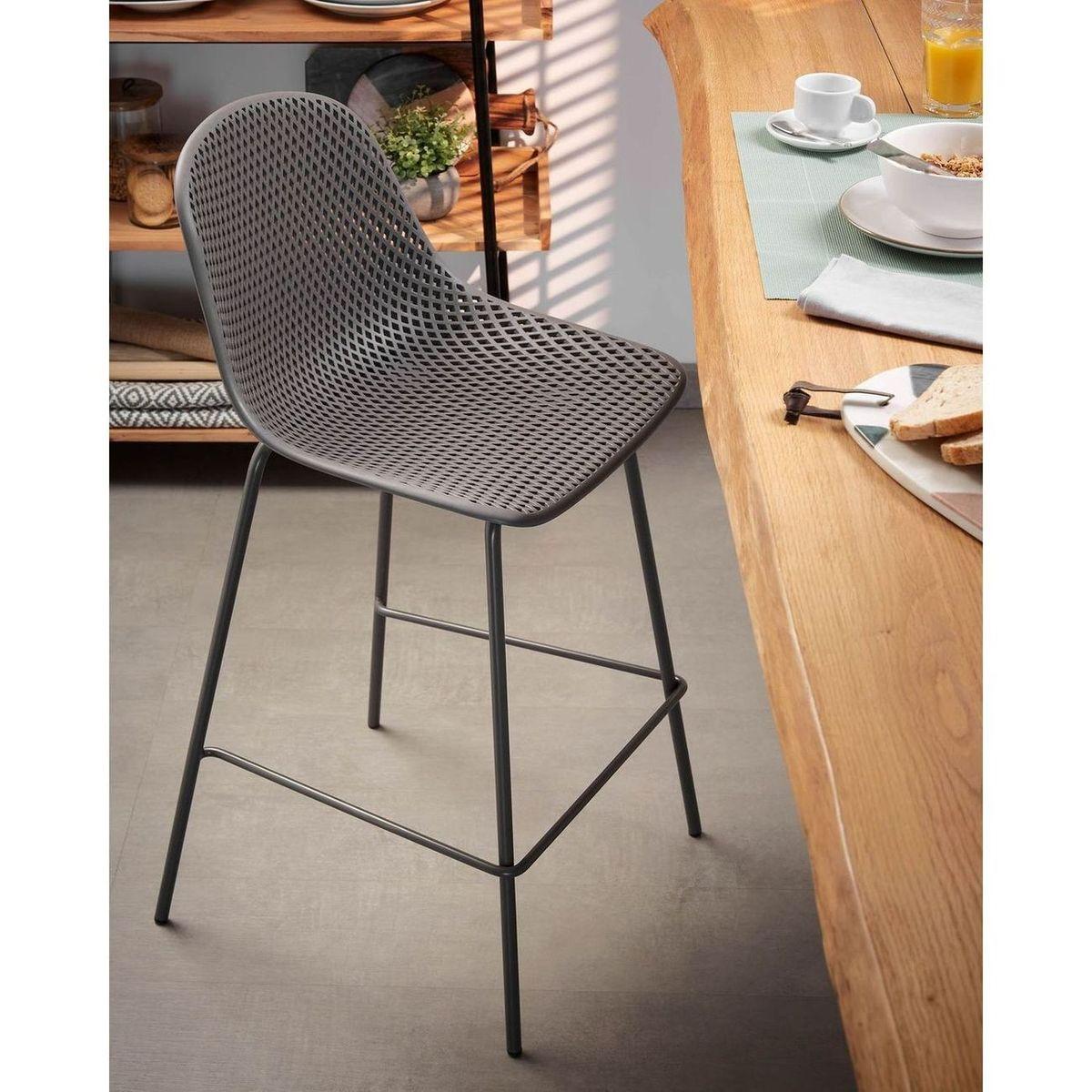 Barhocker Outdoor Garten Quinby Quinby grau Sitzhöhe 75