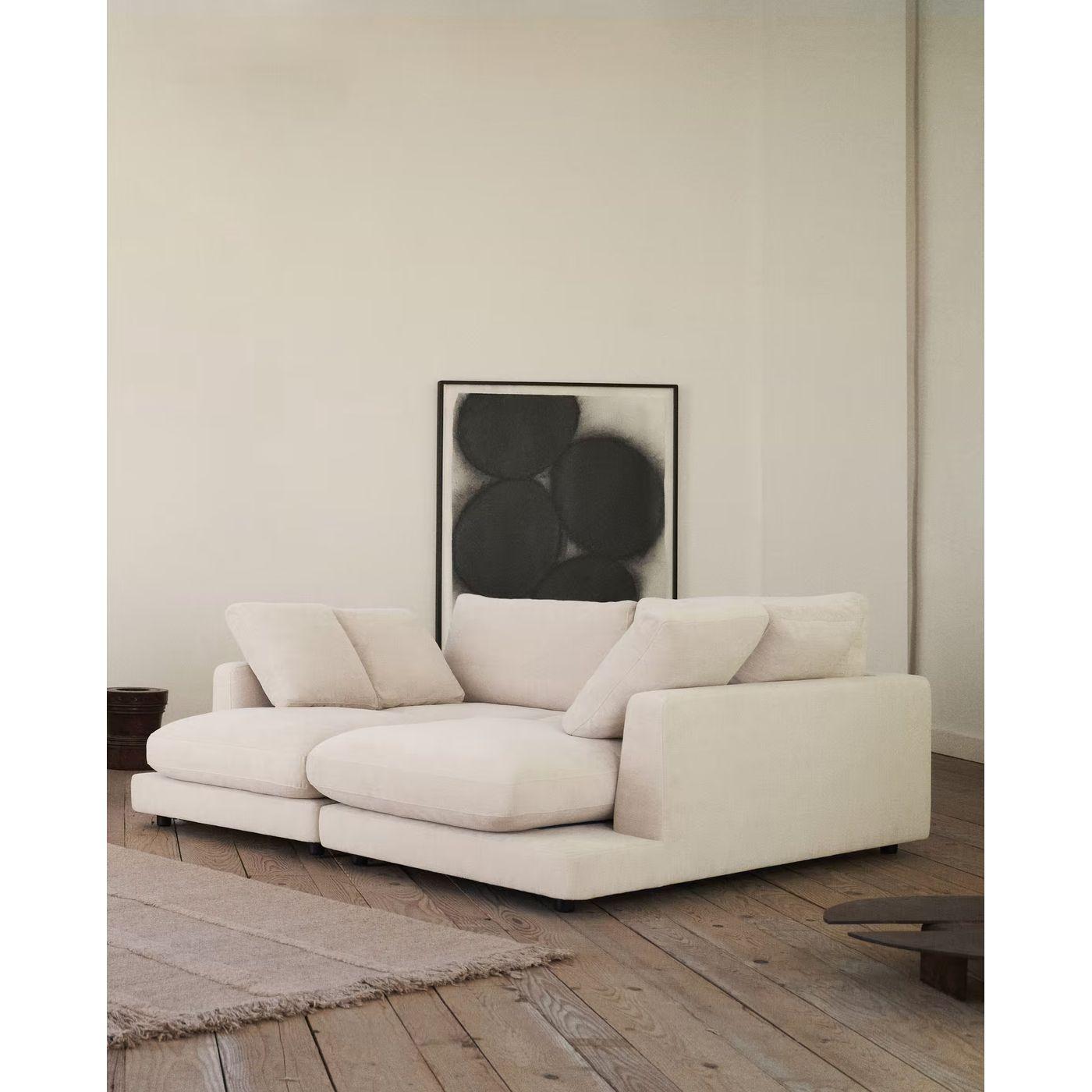 Sofa mit 2 Longchair Liegewiese Gala Stoff beige 210x193