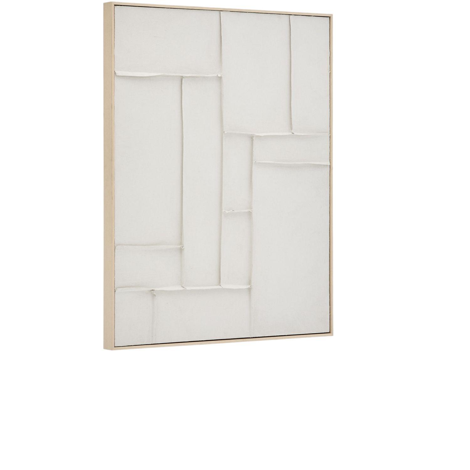 Bild Klis aus Leinen geometrische Formen weiss 80x100