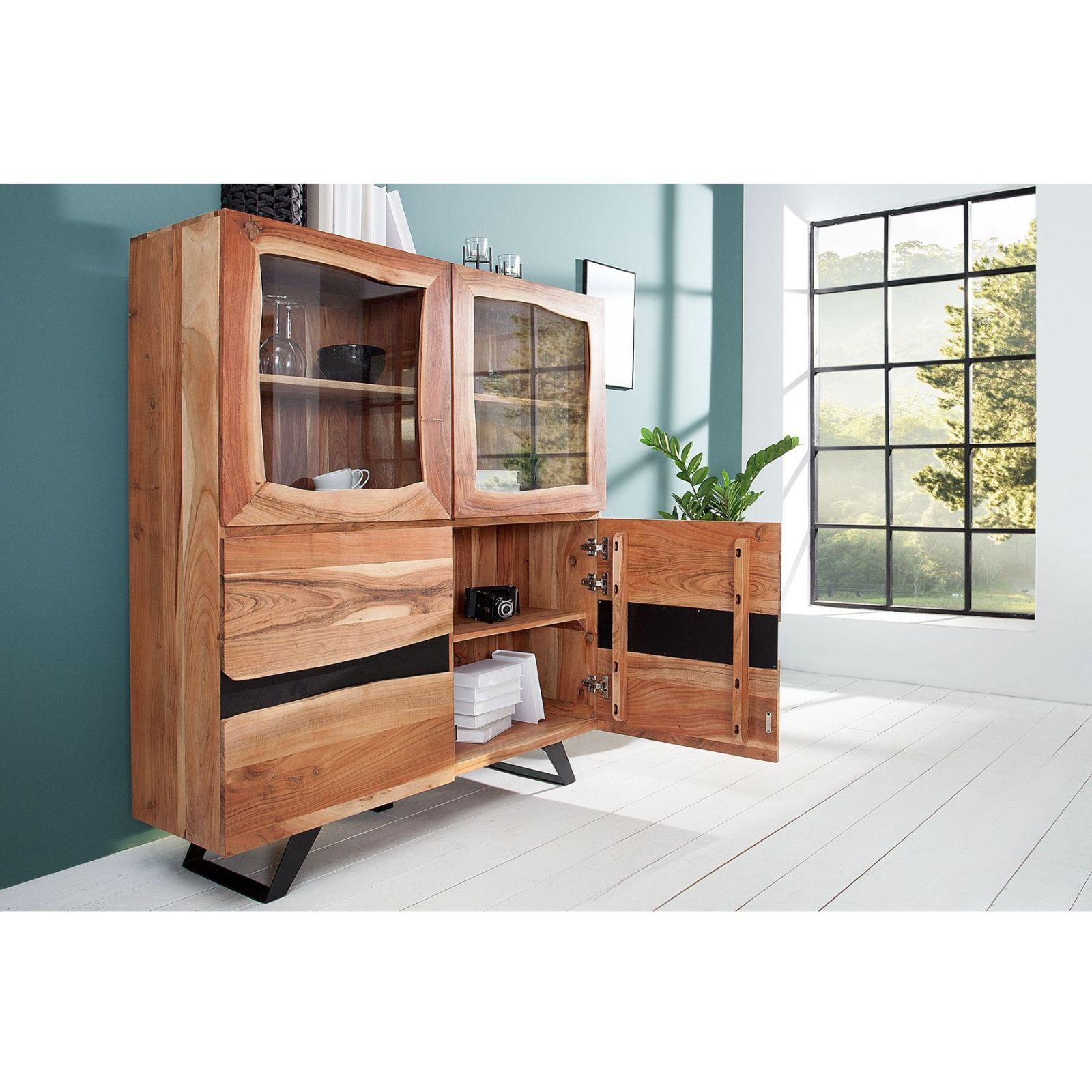 Highboard Nature Line Baumkante Akazie 118x140