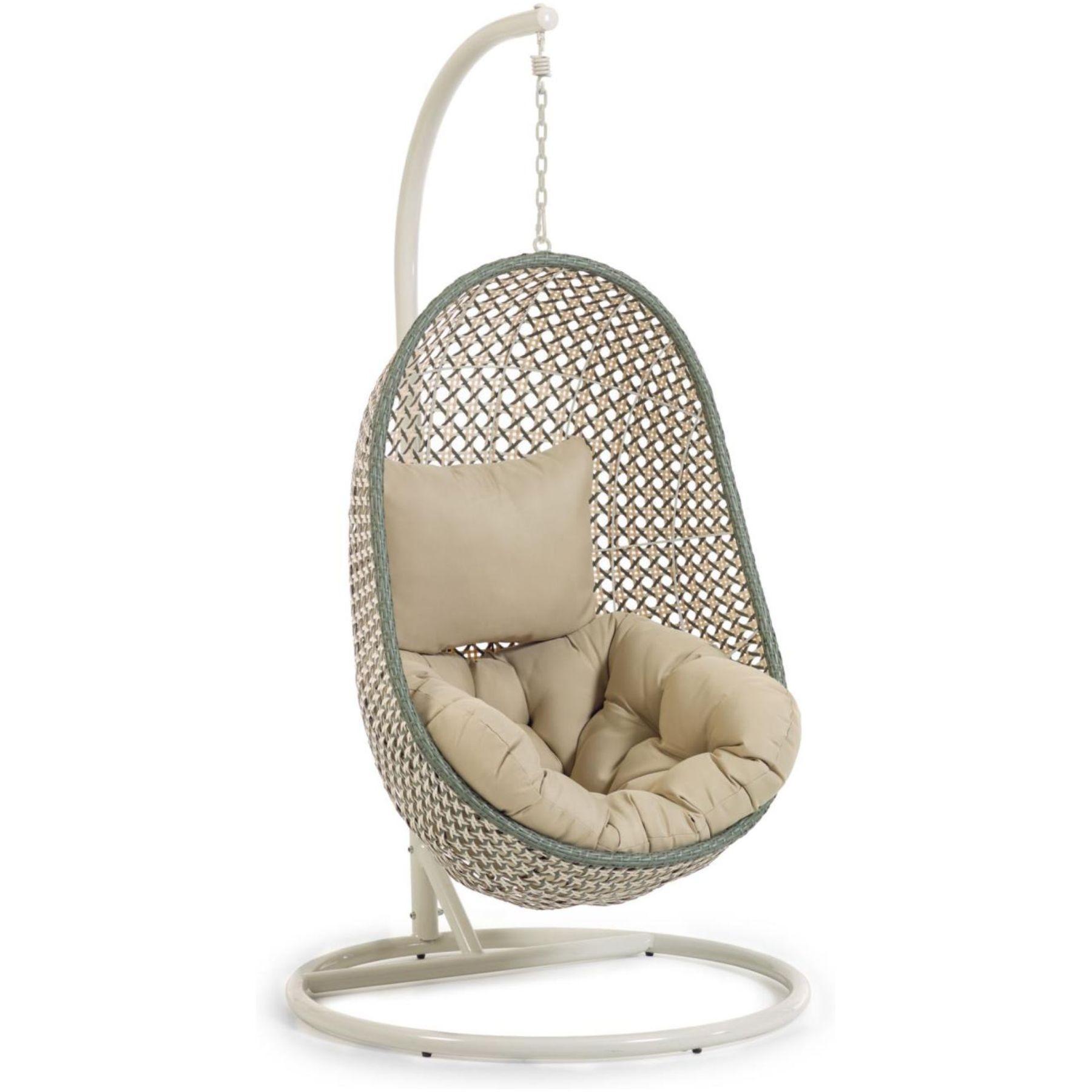Garten Hängesessel Ciara Poly Rattan mehrfarbig Fuss hellgrau