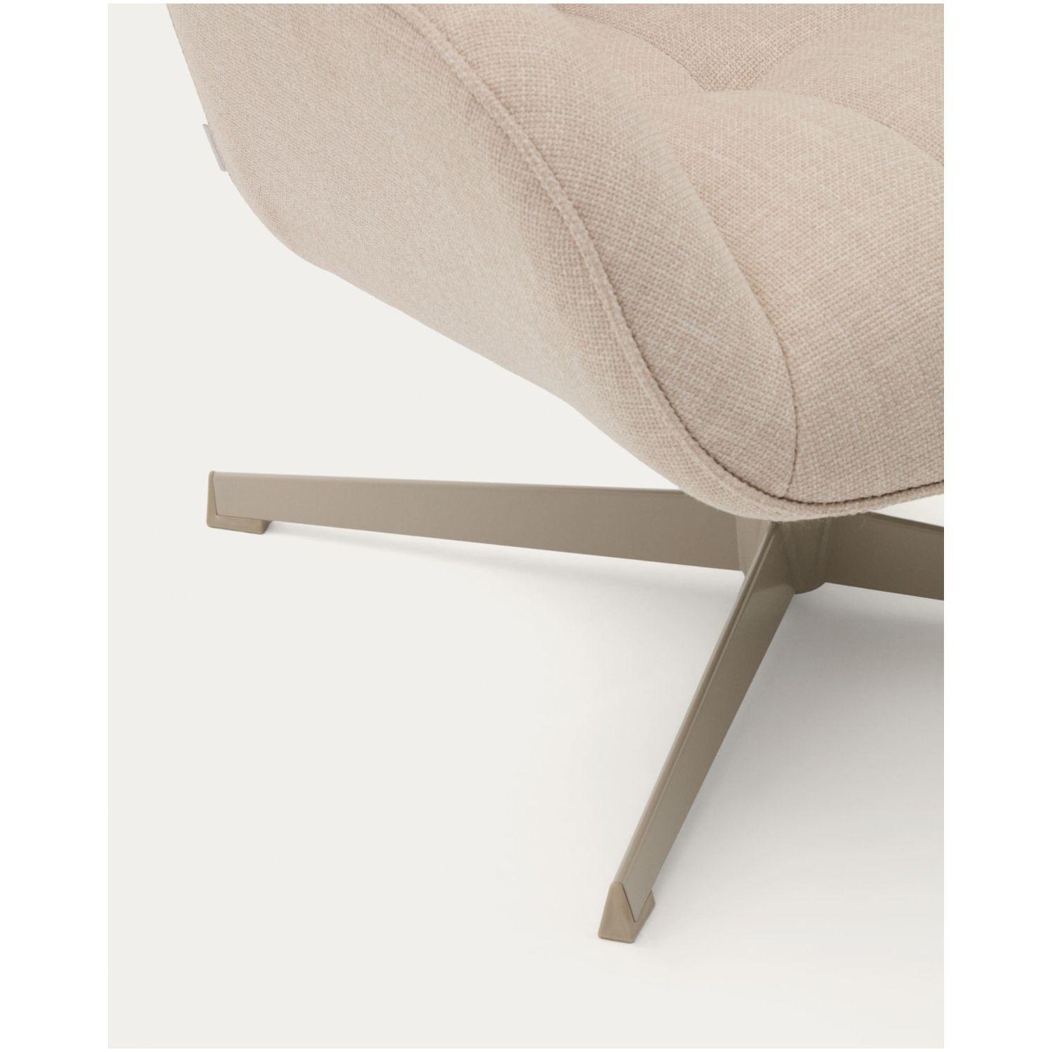 Drehsessel Jaspe beige und Metall mit grauer Oberfläche FSC 100% (drehbar)
