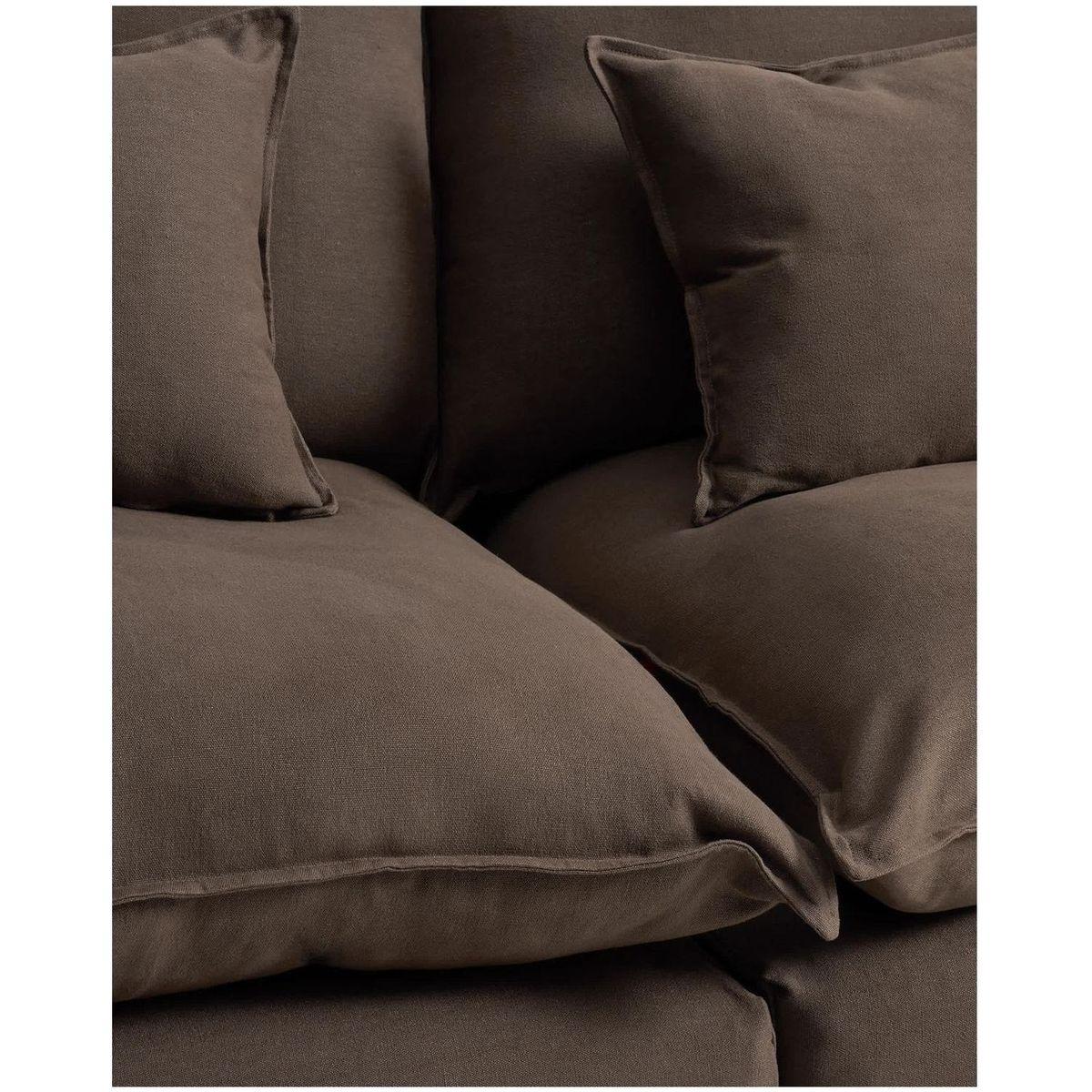 2-Sitzer-Modularsofa Anarela mit abnehmbarem Bezug aus Leinen in Taupe 180 cm FSC Mix Cr