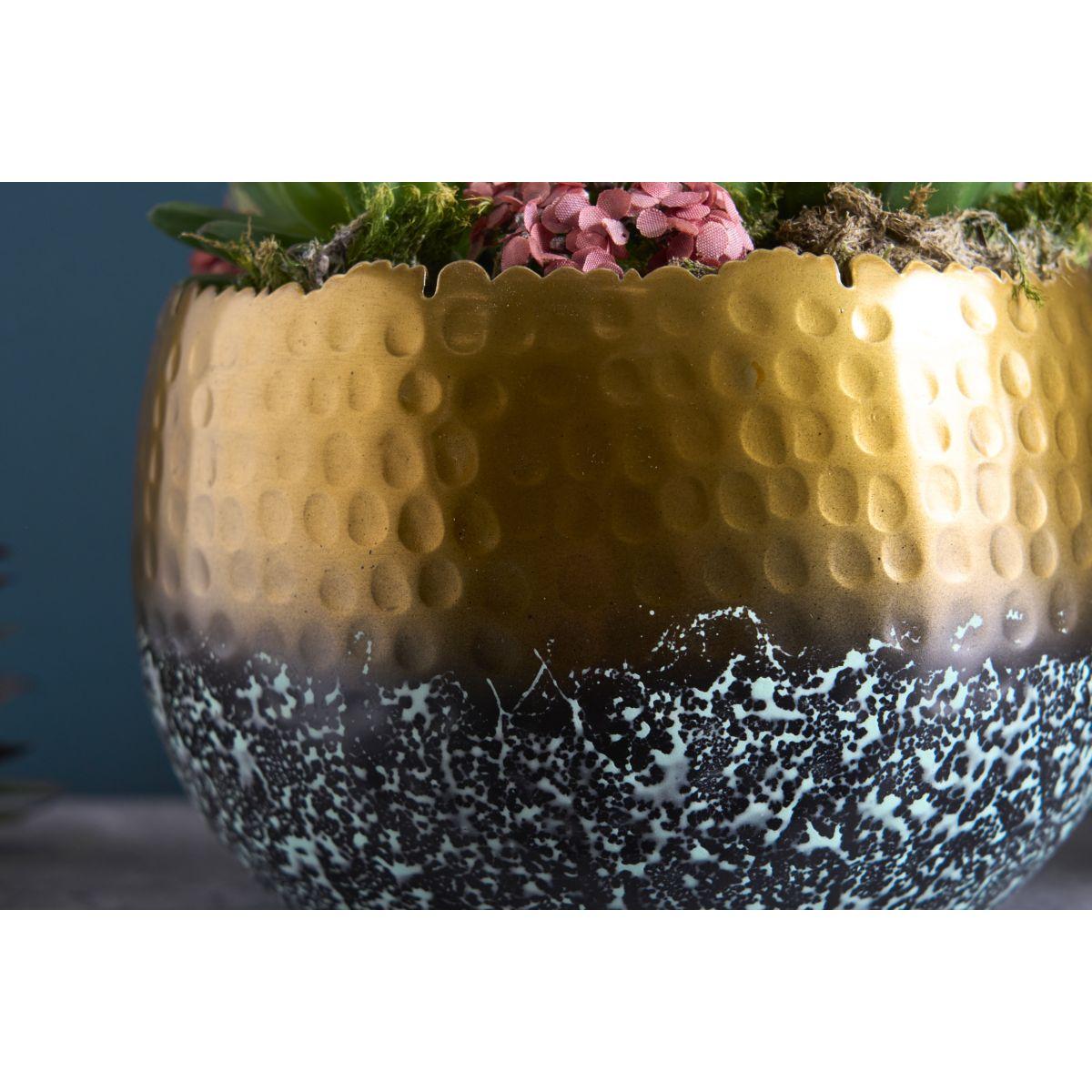 Deko Schale klein Bazzar Hammerschlag gold 18x18