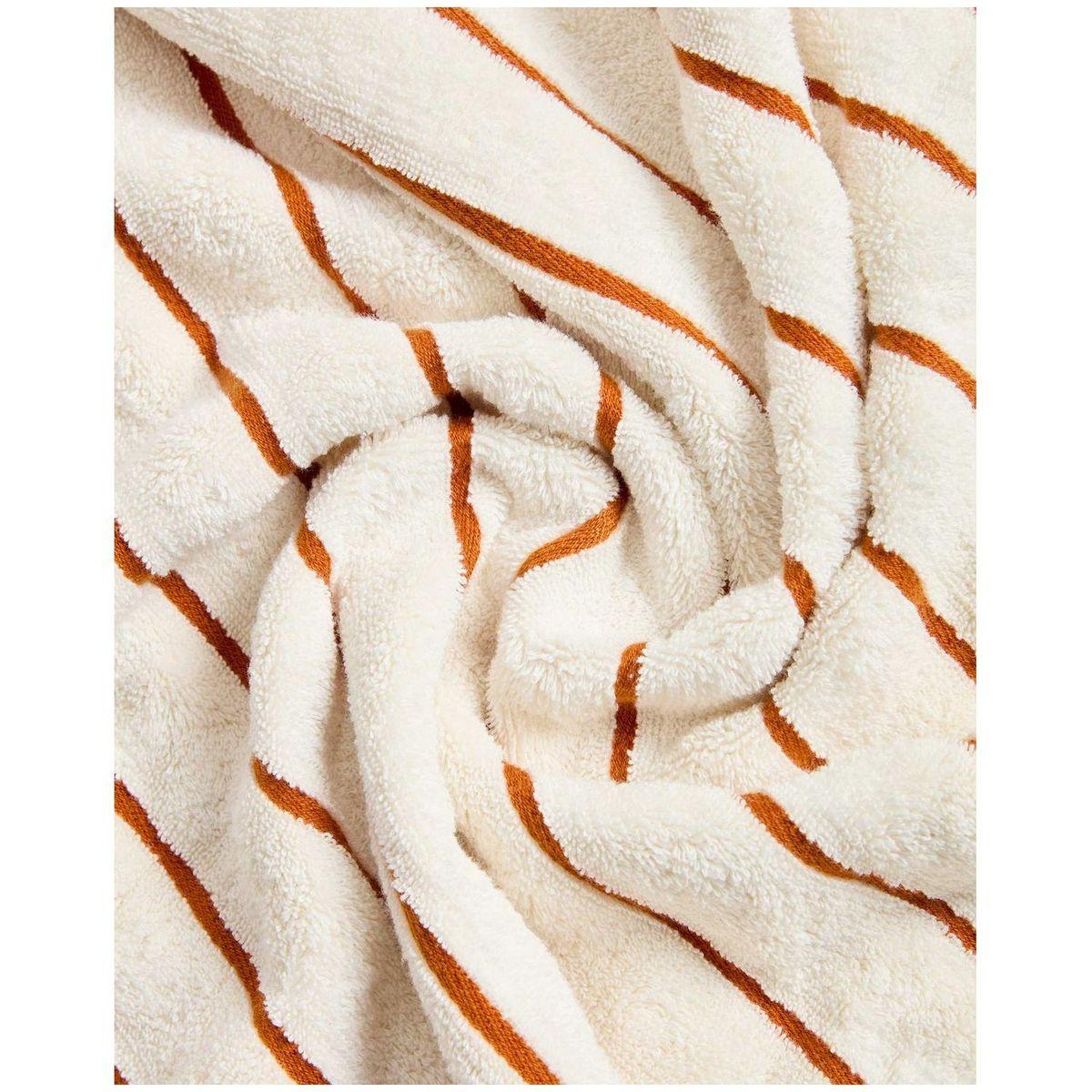 Handtuch Dorane aus 100 % Baumwolle mit orangefarbenen Streifen 70 x 140 cm