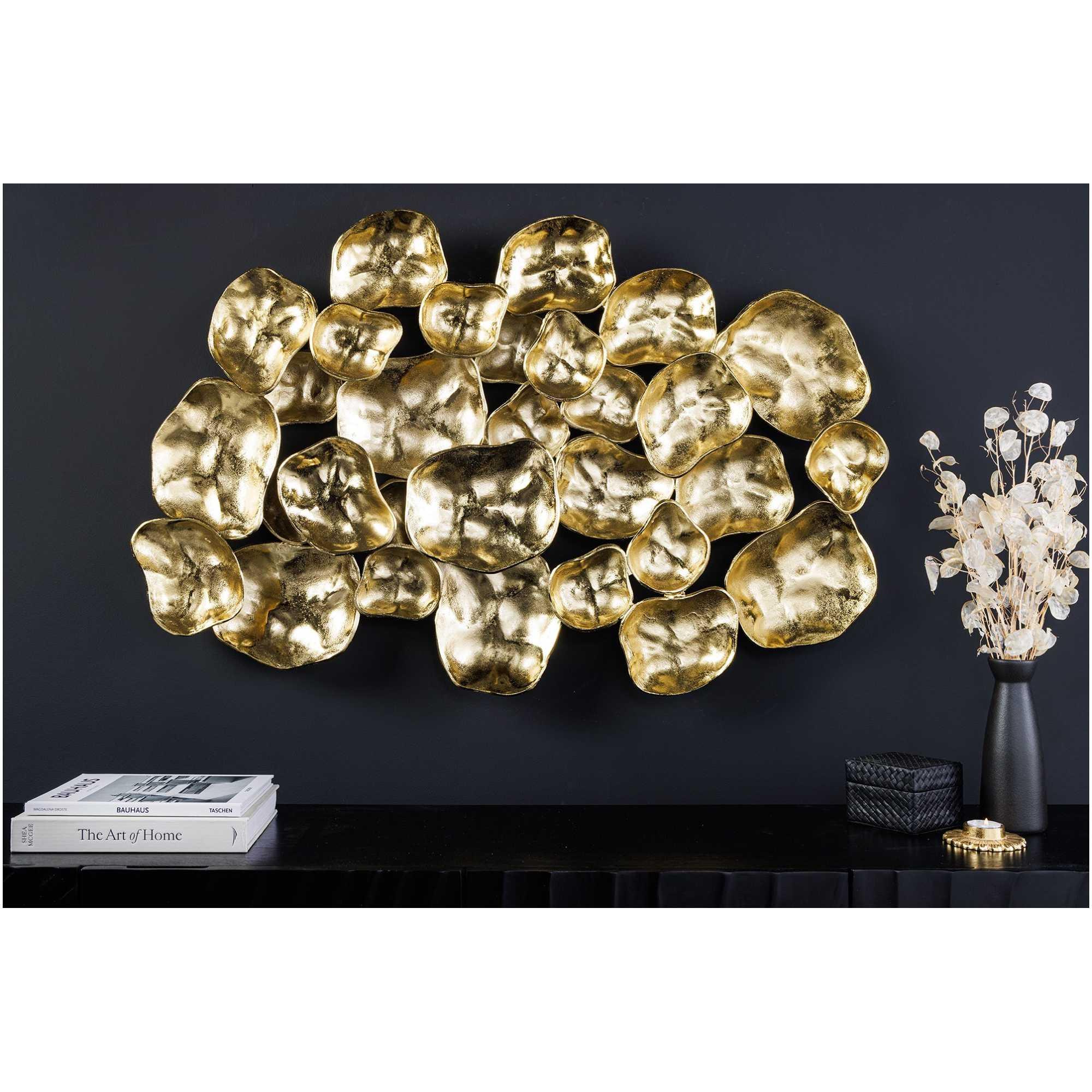 Wanddekoration Bowl Metall gold 100cm Handgemacht