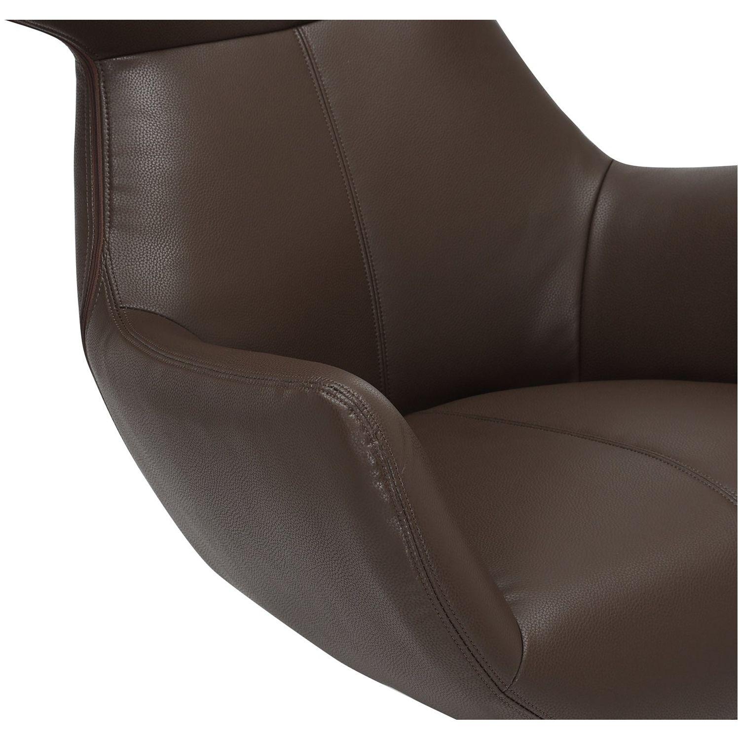 Relaxsessel drehbar Vana Kunstleder braun Metall schwarz
