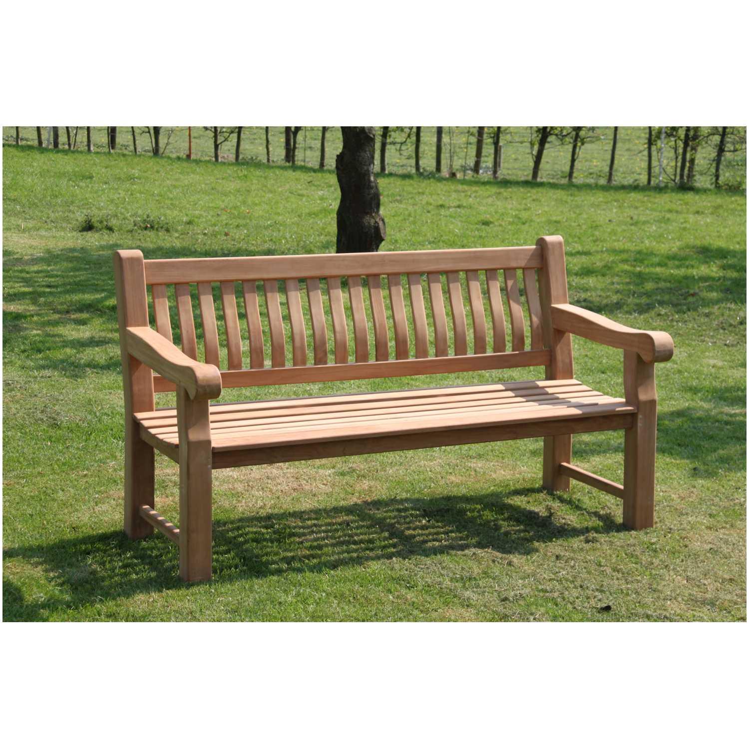 Gartenbank Holzbank Yannick Big Teakholz massiv unbehandelt - Breite: 166