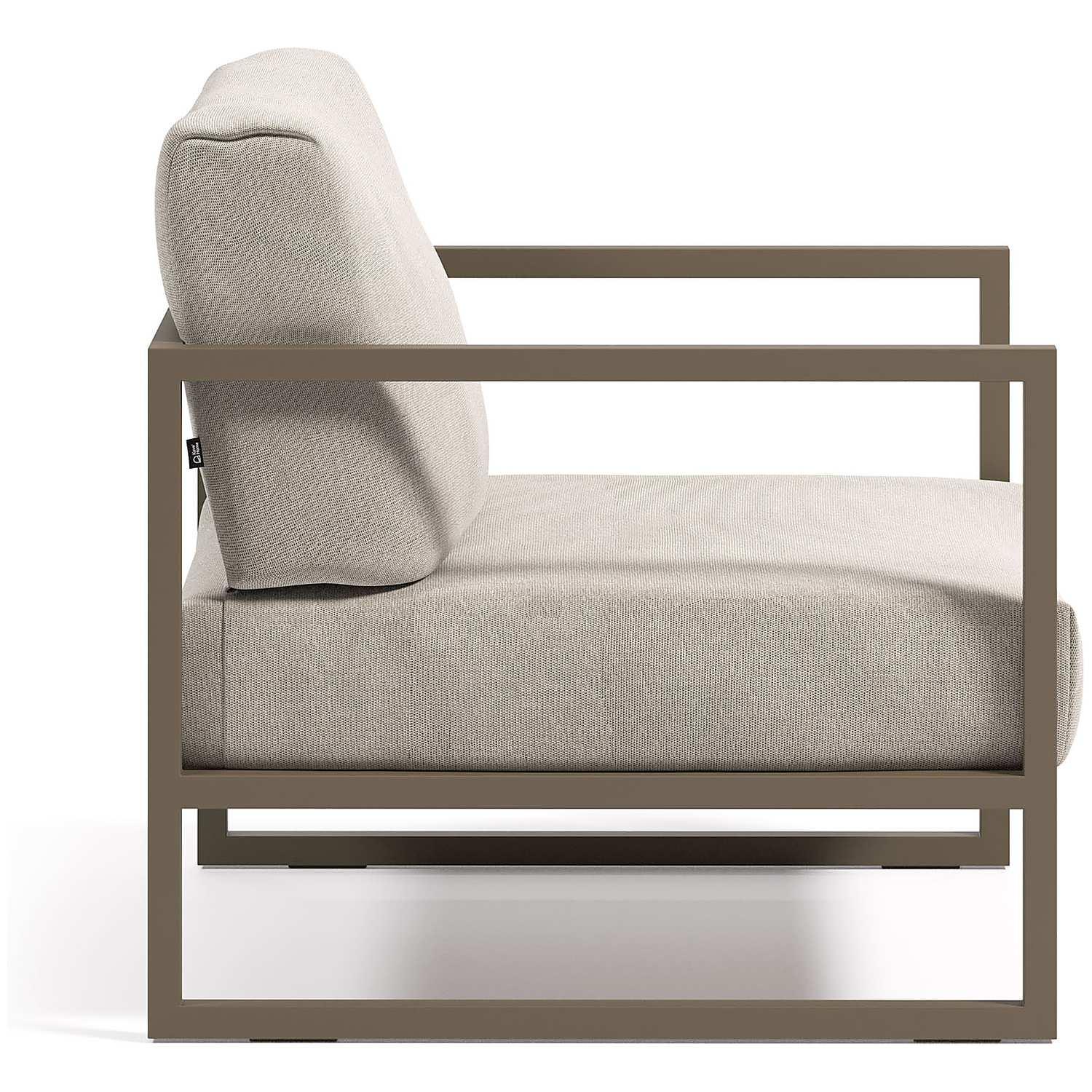 Comova Sessel 100% outdoor hellgrau und Aluminium grün