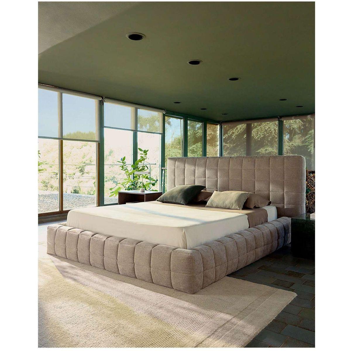 Abziehbares Polsterbett Luiana aus beigefarbener Chenille Stoff - Grösse: 160x200
