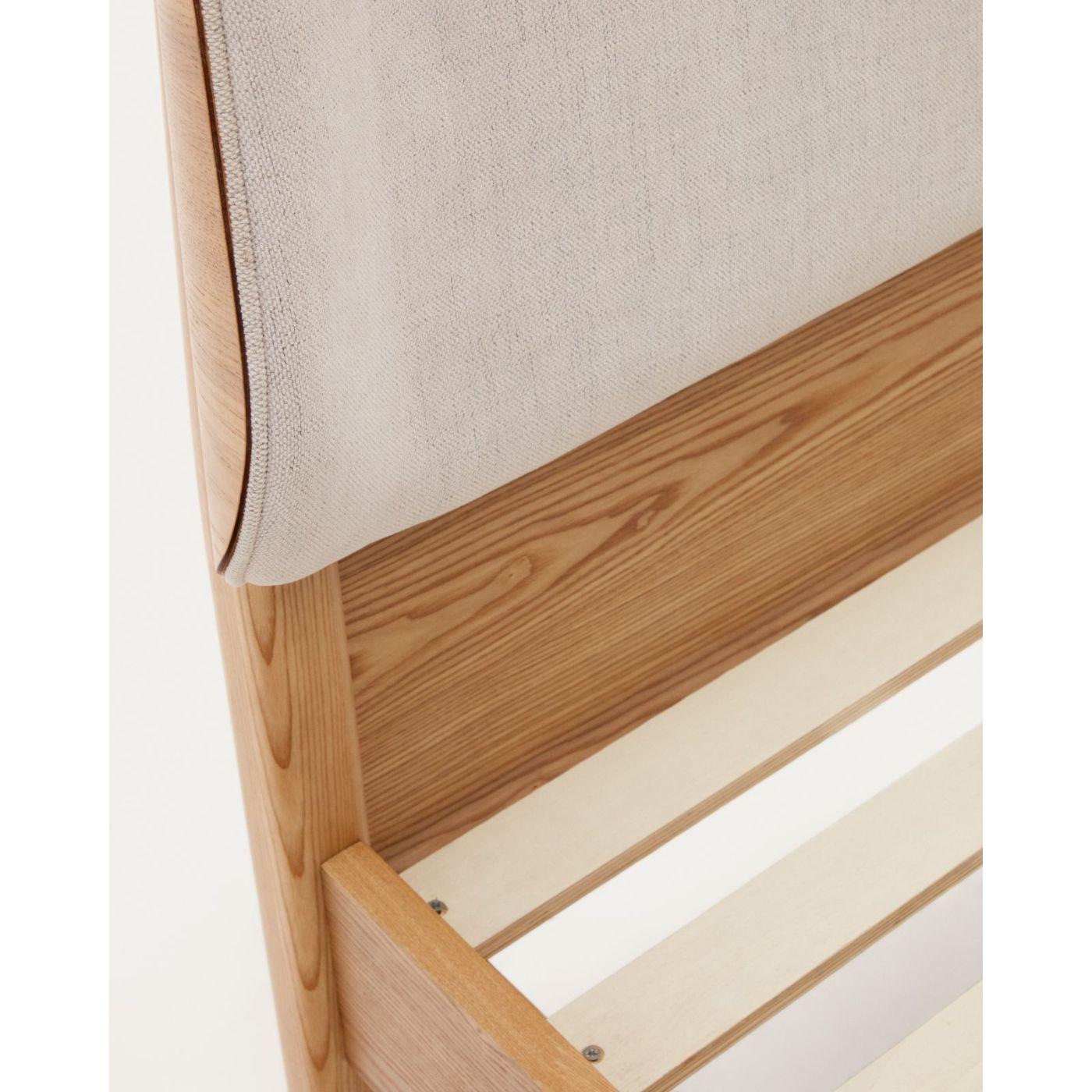 Holzbett mit Kopfteil Octavia Eschenfurnier - Grösse: 160x200