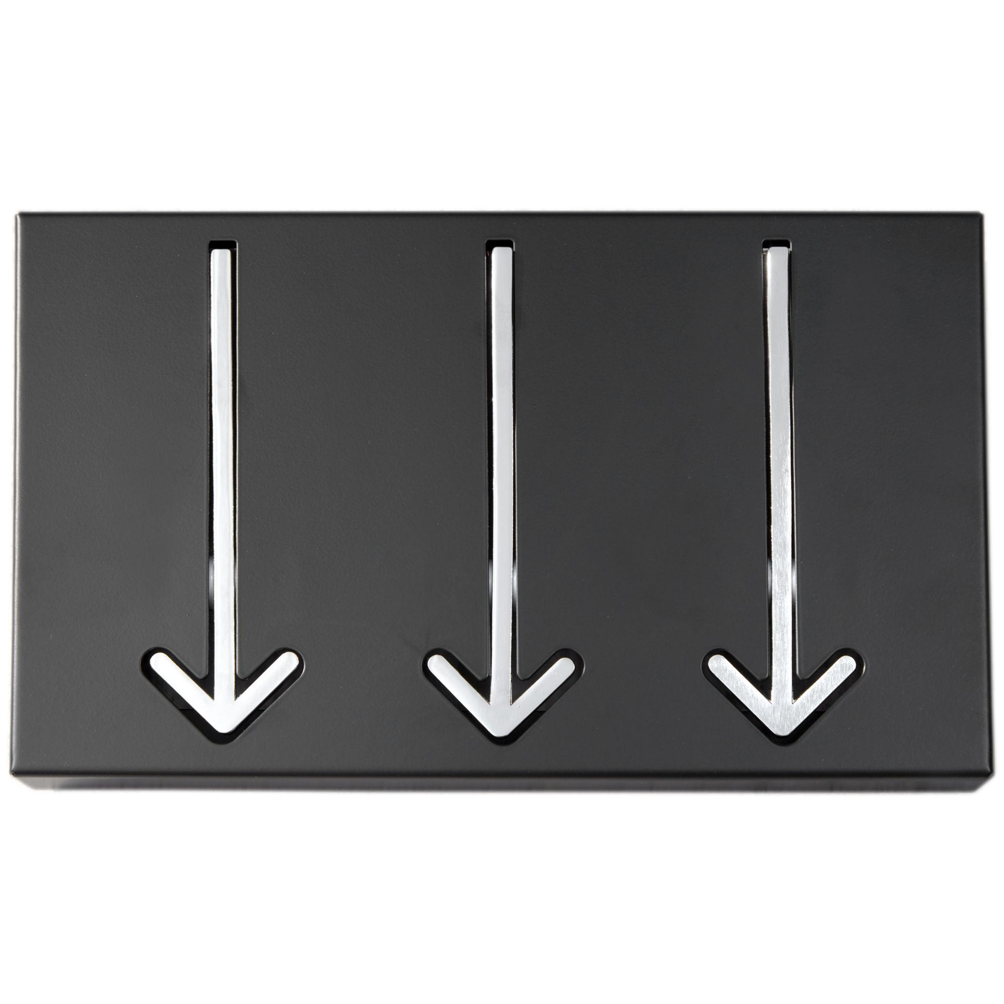 Wandgarderobe Pfeil 3er schwarz
