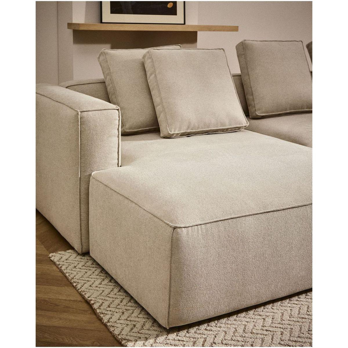 3-Sitzer Ecksofa Bettsofa Marela mit Chaiselongue links in beiger Chenille 276 cm FSC Mix Credit