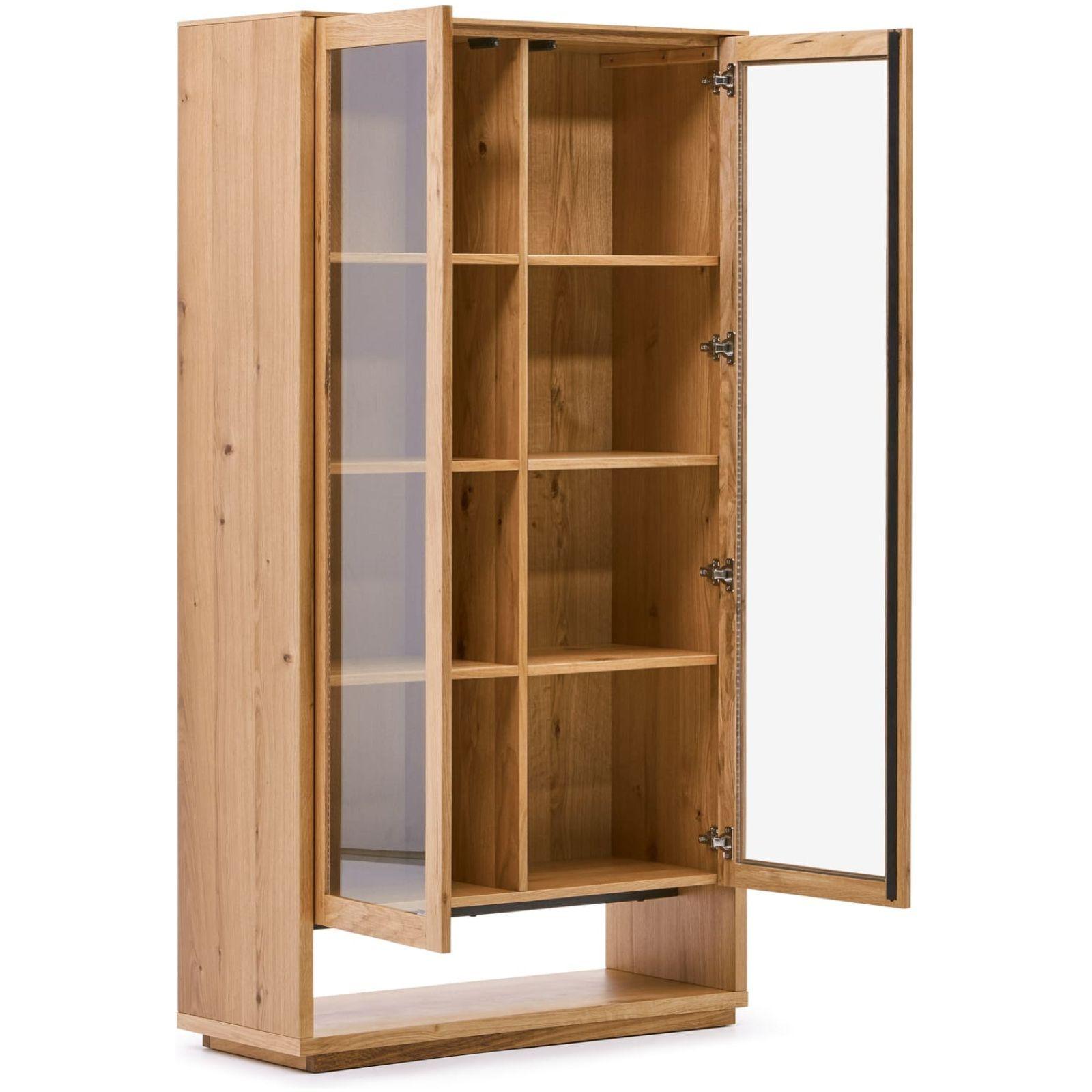 Alguema Vitrine aus Eichenfurnier mit natürlichem Finish 100 x 185 cm
