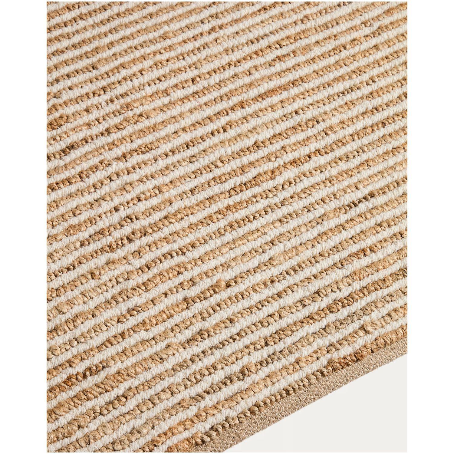 Teppich Derule aus Jute und Wolle in Beige 230x160