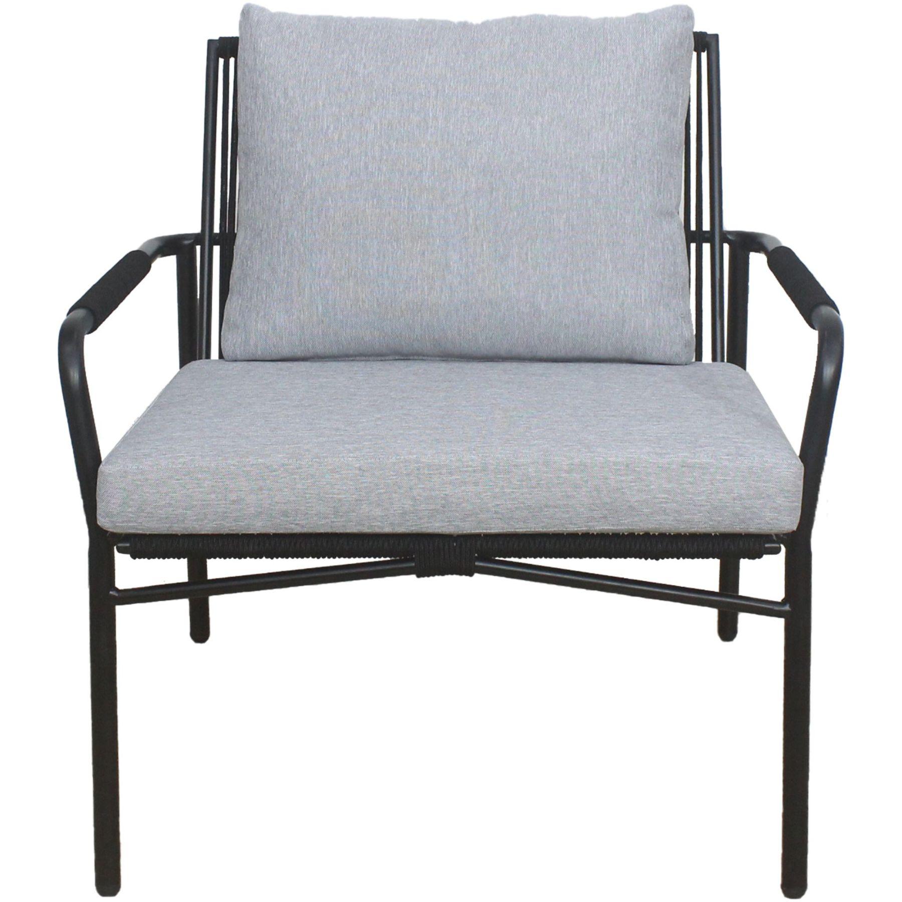 Garten Loungesessel Taya Metall schwarz