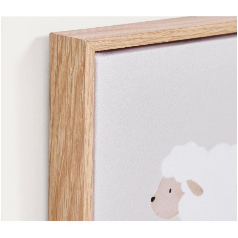 Bild Milu mit Schaf grau und weiss 20x20