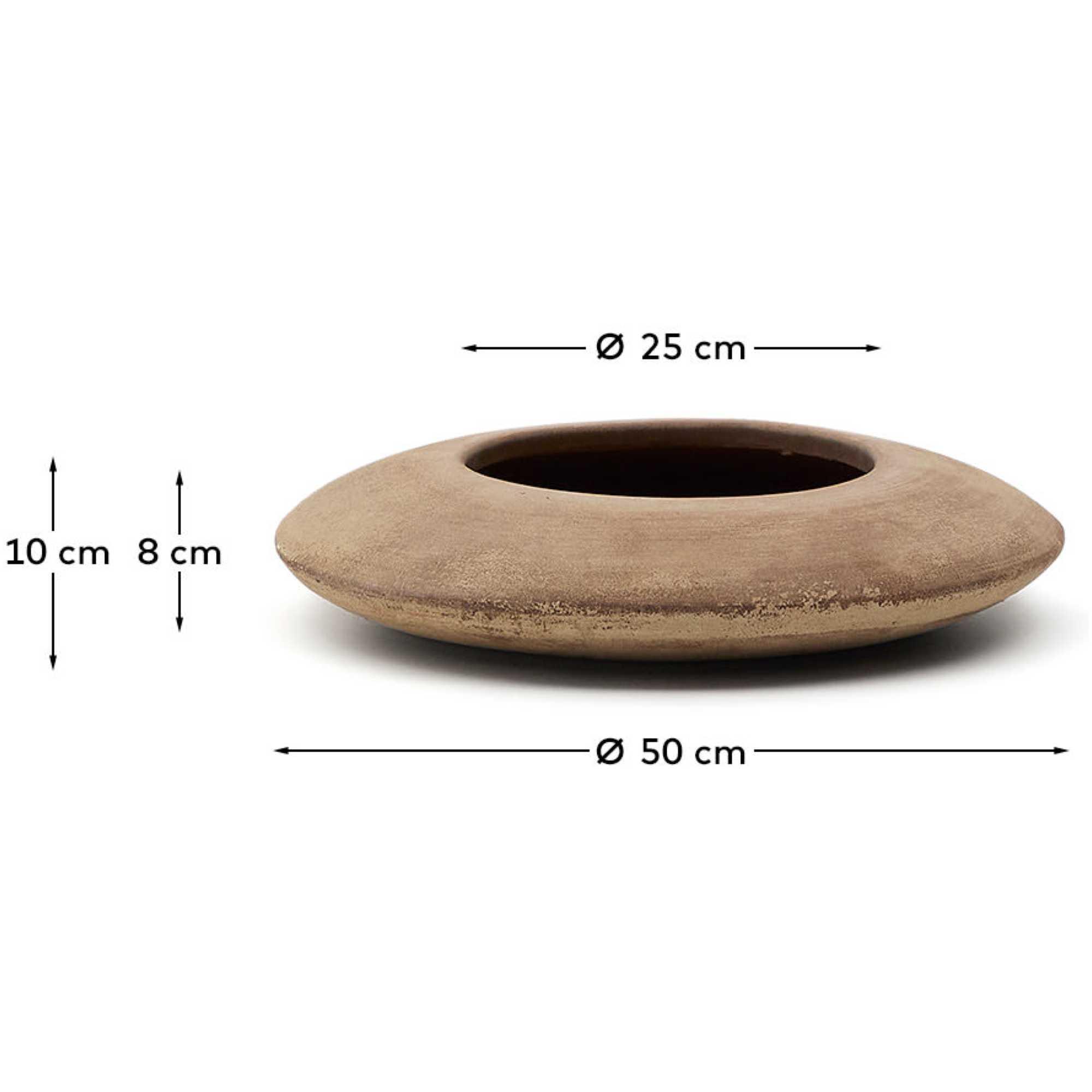 Blumentopf rund Rivor Terrakotta mit Finish in natürlichem Farbton 50x50